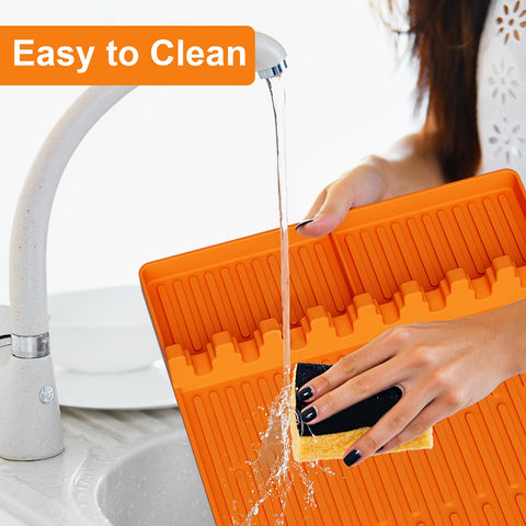 CANIVI silicone mat rolled for storage, saving counter space.