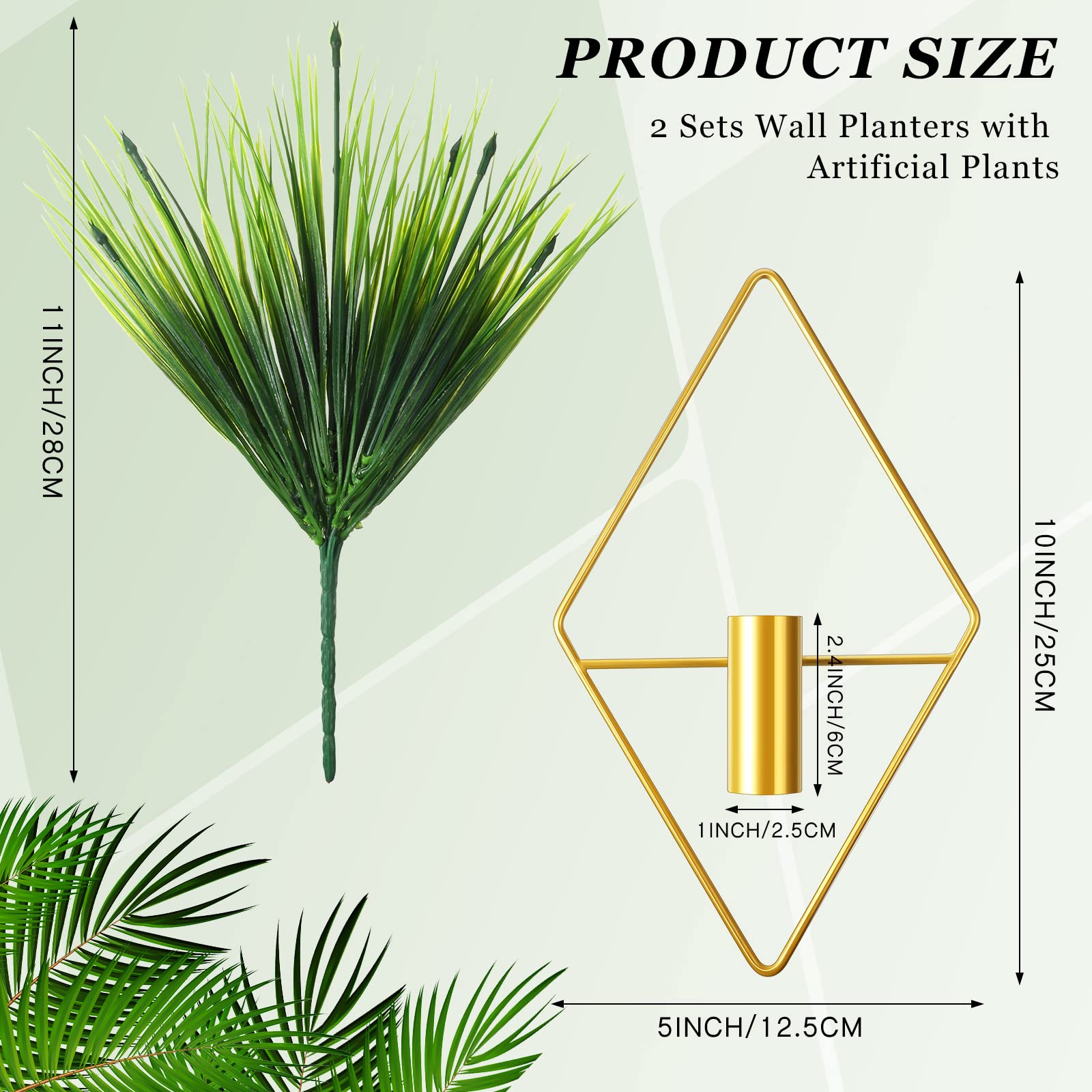 Canlierr gold wall planter with rhombus design adds a focal point in living rooms