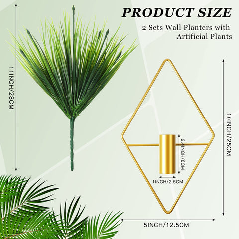 Canlierr gold wall planter with rhombus design adds a focal point in living rooms