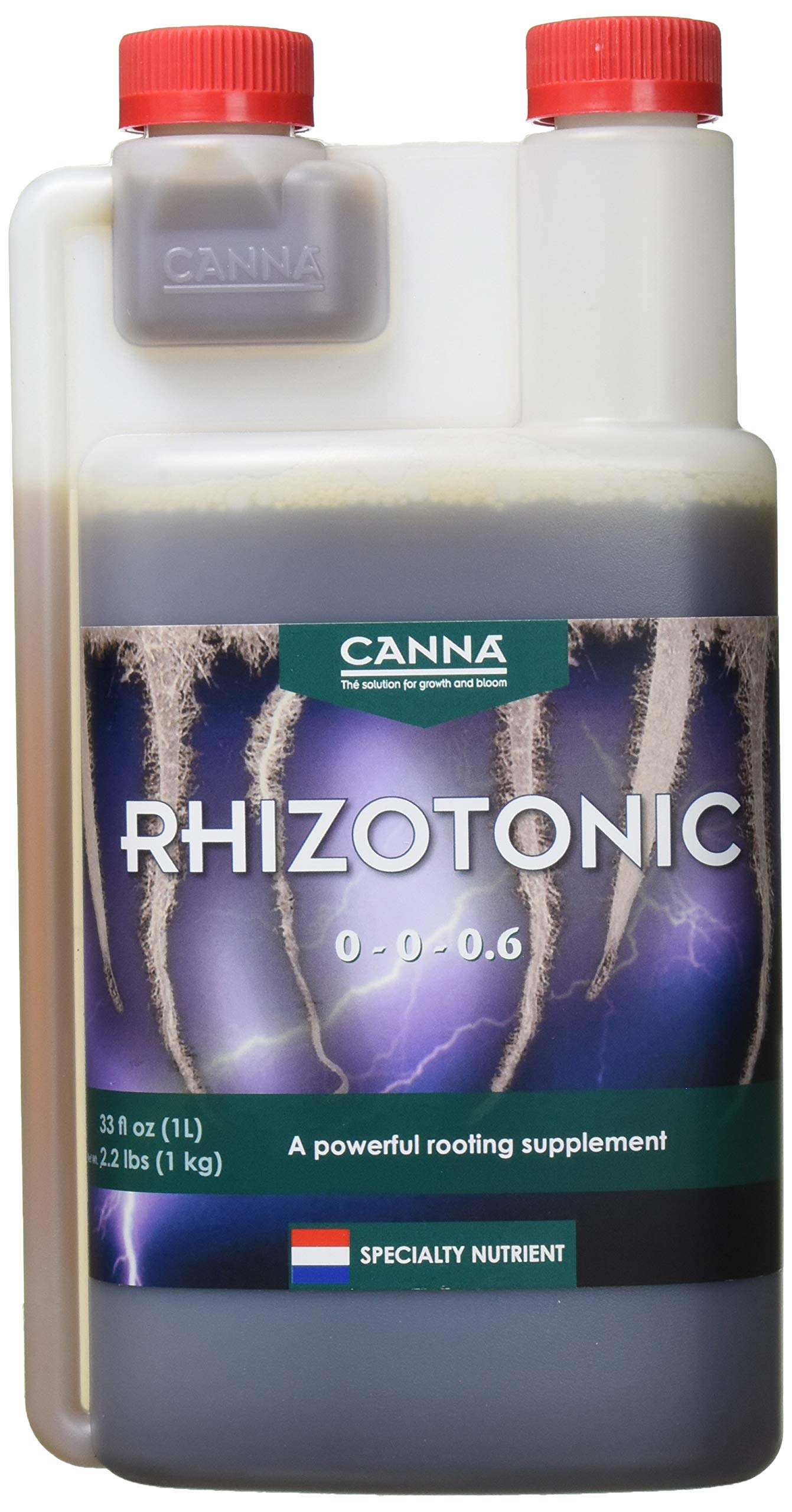 Canna Rhizotonic bottle front supports vigorous root growth for cuttings.