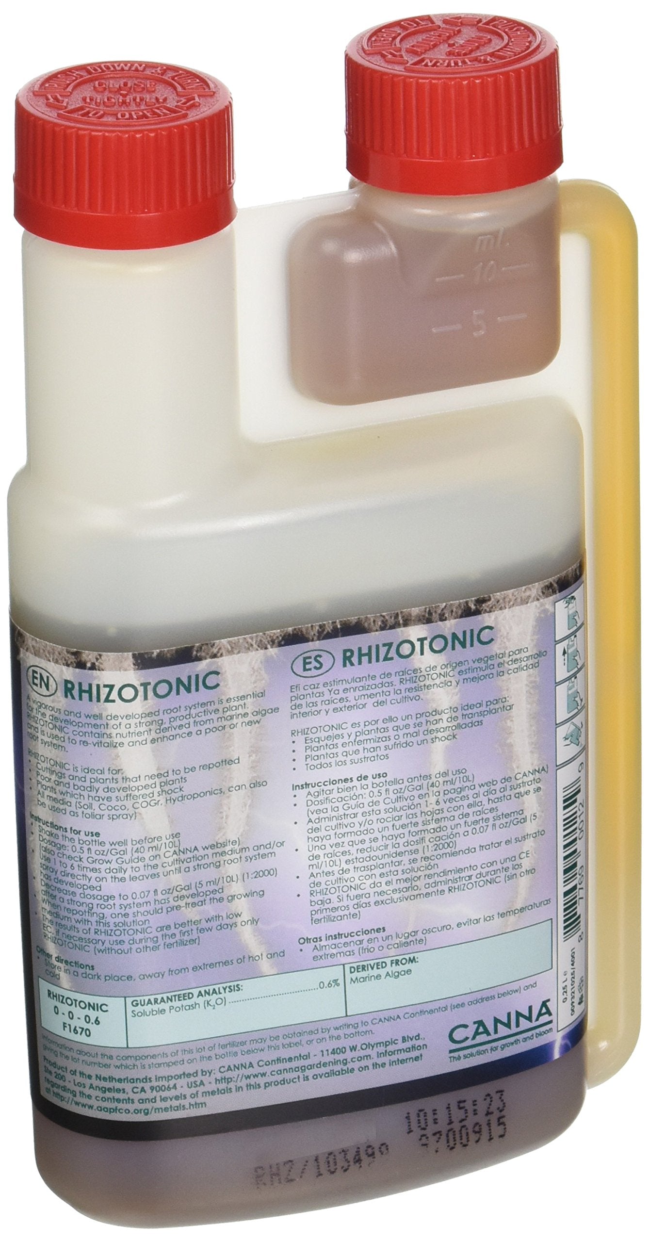 Close-up of Rhizotonic promoting root development in seedlings
