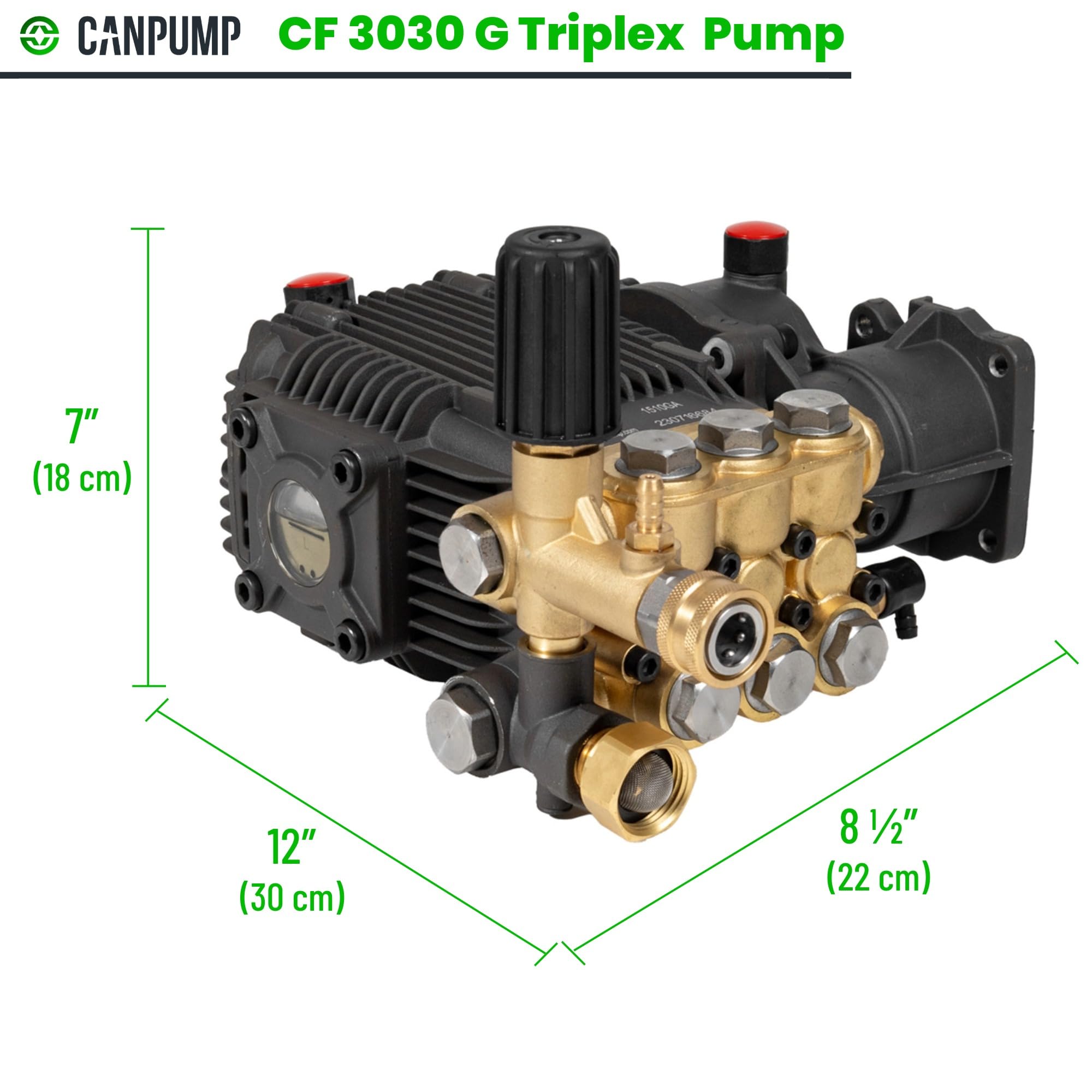 CANPUMP CF3030G 3/4 inch shaft fits standard gasoline engines.