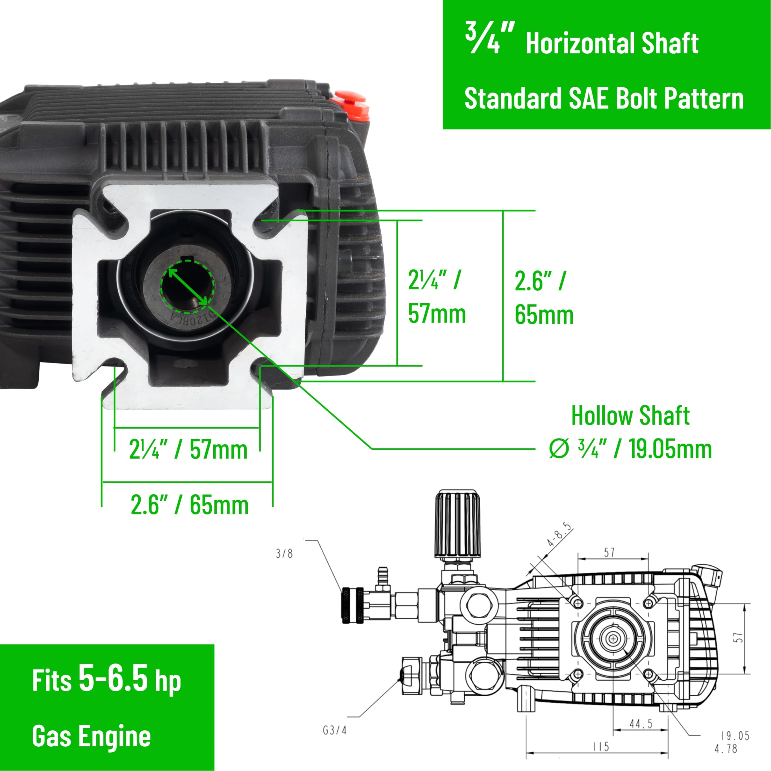 CANPUMP CF3030G external unloader allows easy pressure control during chores.