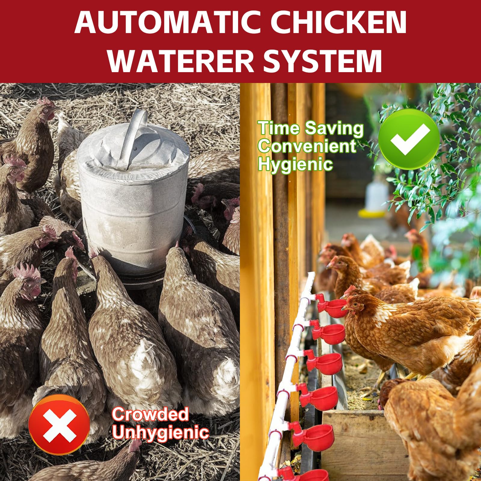 Canvino leak-proof connectors keep the coop dry and sanitary