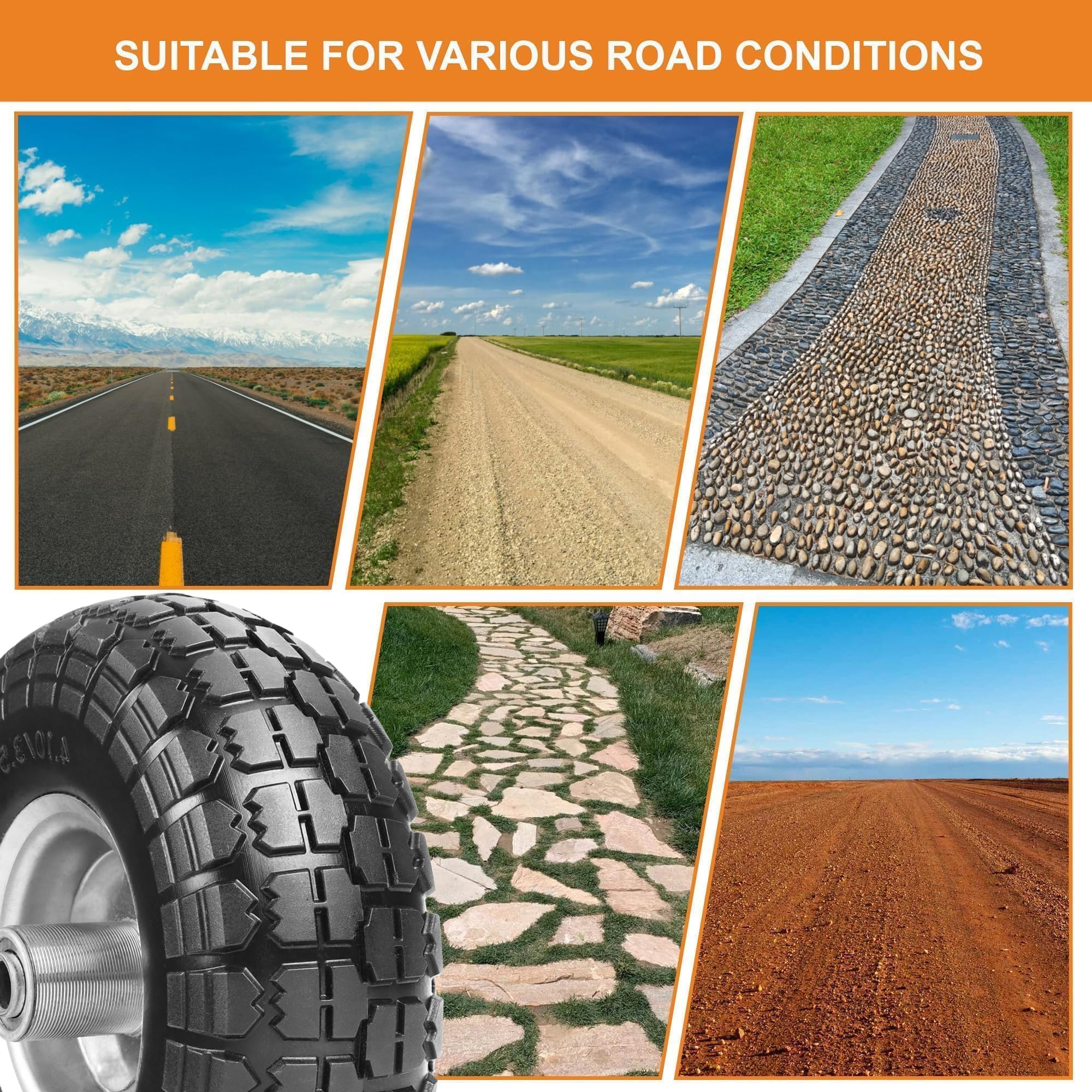 CANWUPON universal-fit wheels for hand trucks and Gorilla Carts