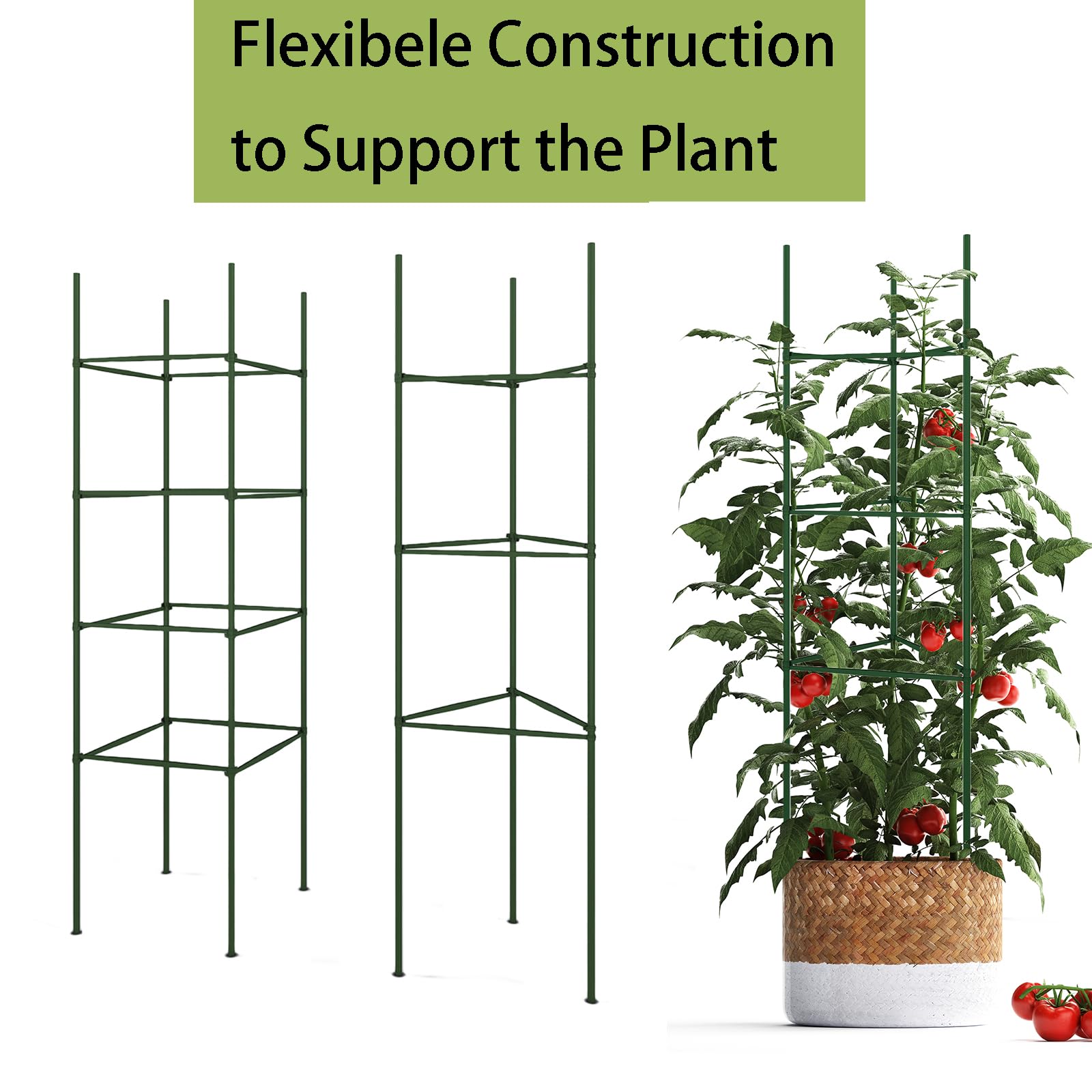 Caonysh easy-assembly connectors simplify tomato and vegetable trellises.