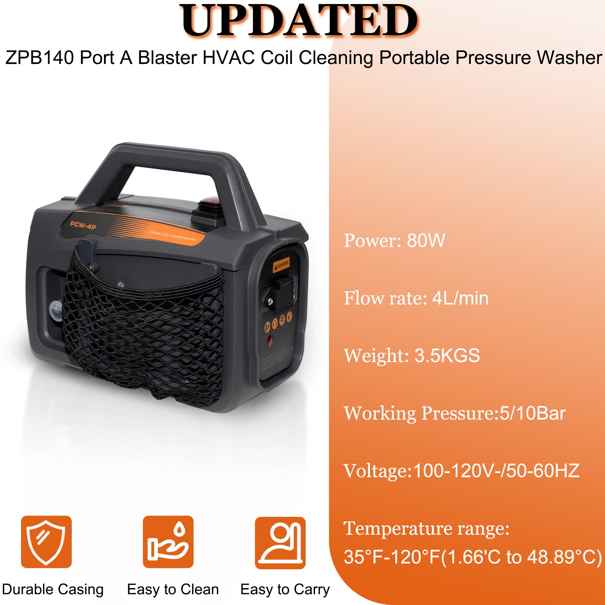 Caoooort ZPB140 detachable filter protects your system during coil cleaning.