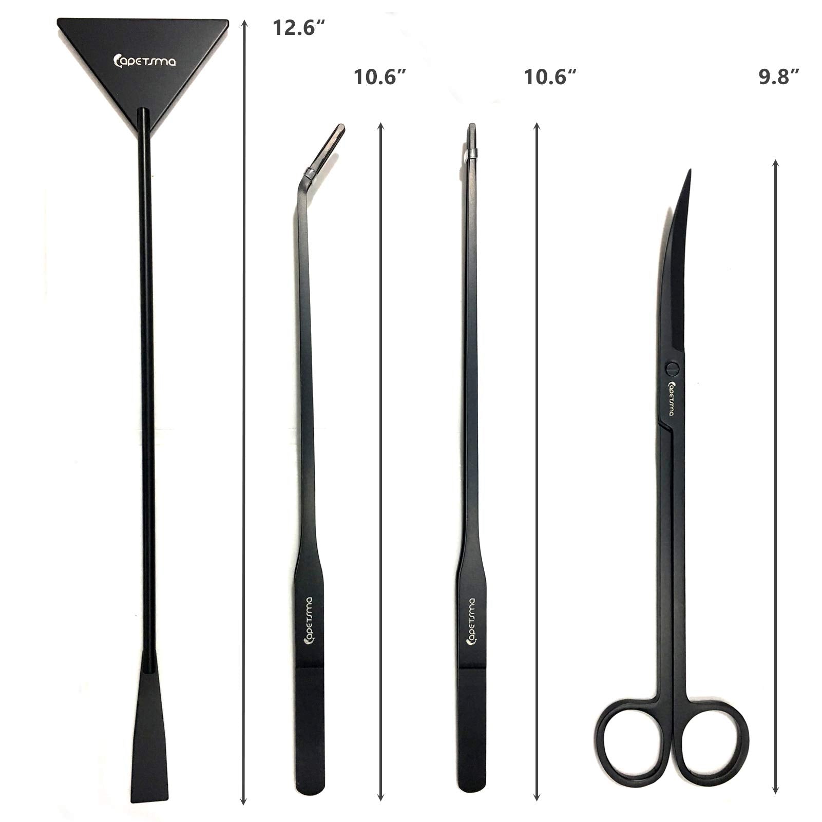 Capetsma stainless steel tweezers curved tip for delicate pruning in fresh water