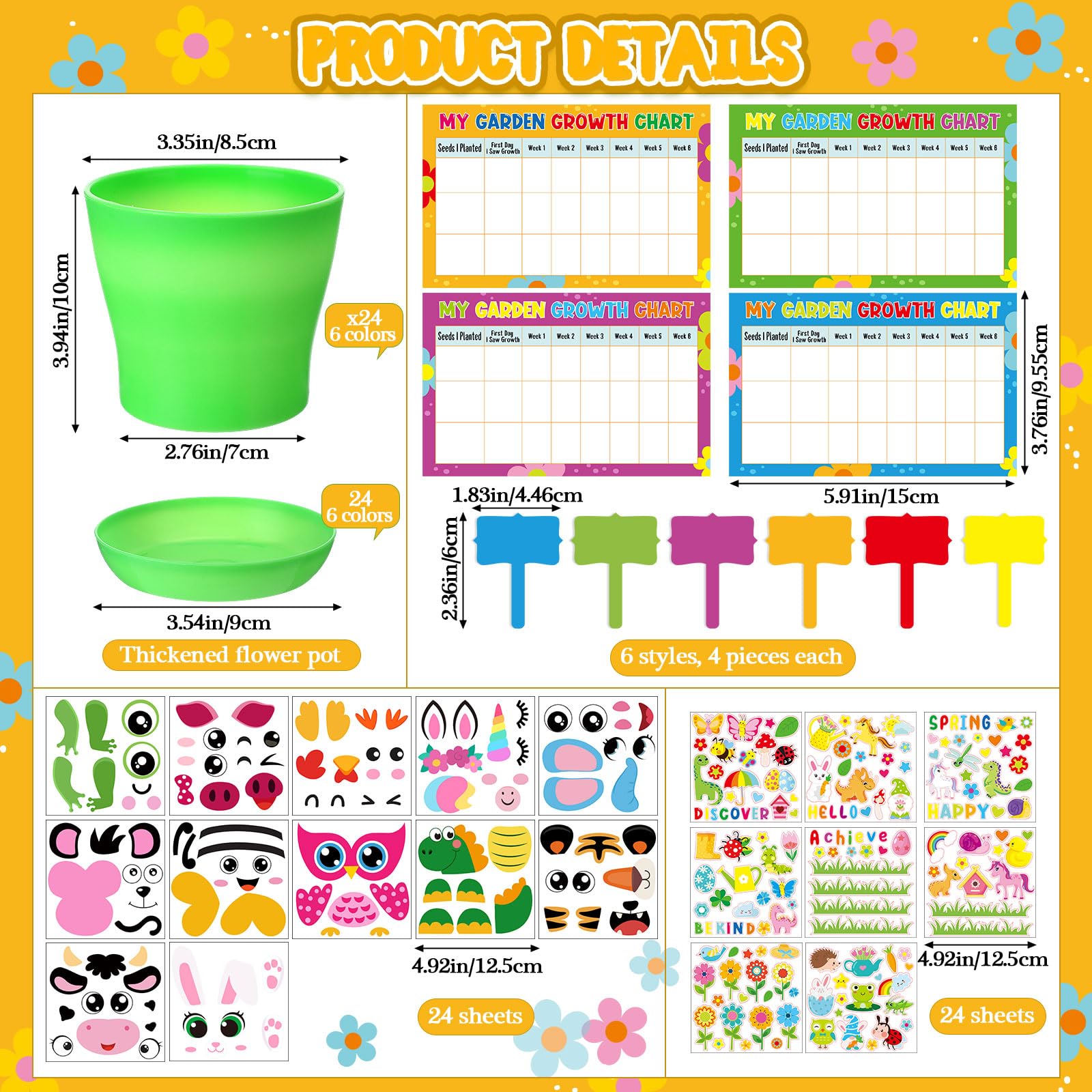 Capoda garden growth charts used in classroom projects to monitor progress