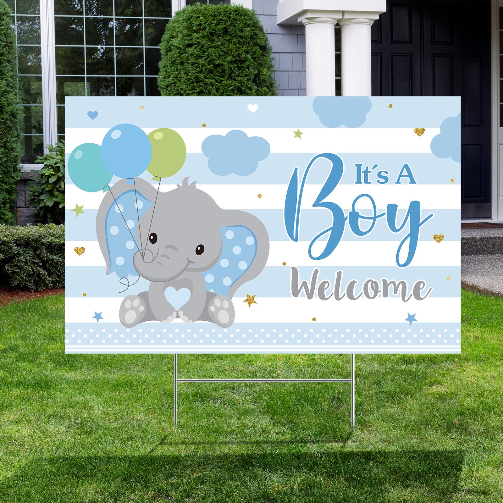 Capoda baby shower sign adds charm to lawn displays