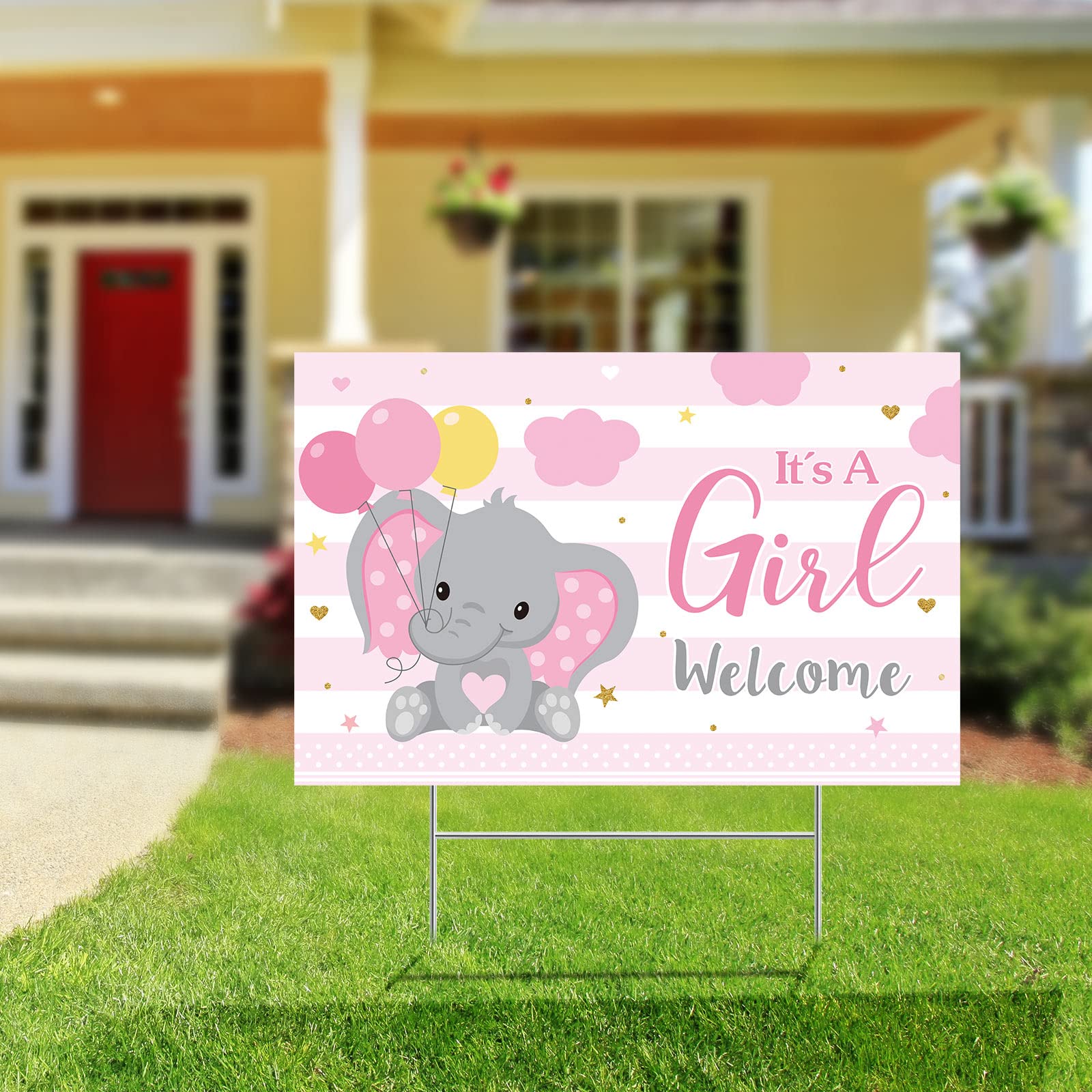 Capoda clouds and balloons yard sign for festive outdoors