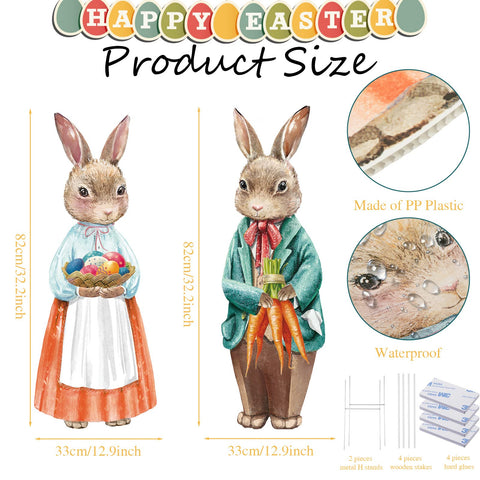 Capoda Easter bunny with eggs yard sign adds festive color to your lawn.