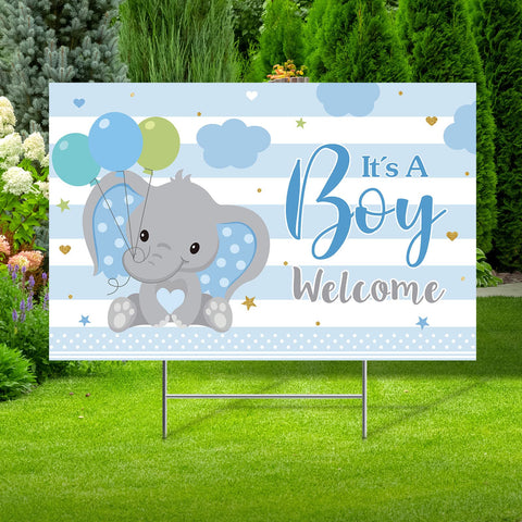 Capoda it's a boy yard sign with stake for outdoor announcements