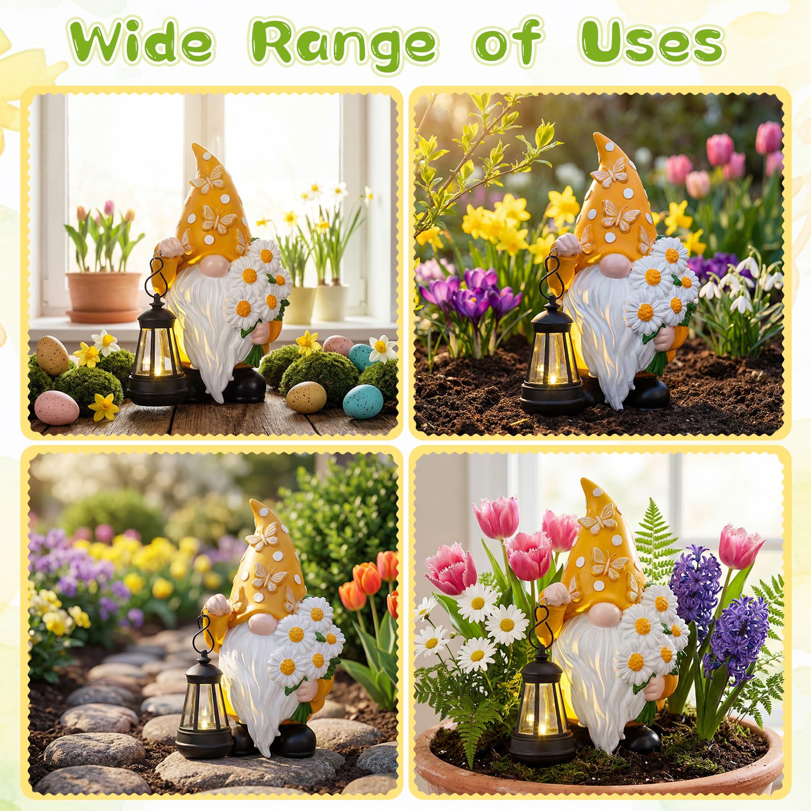 Capoda solar LED gnome illuminating garden path at night