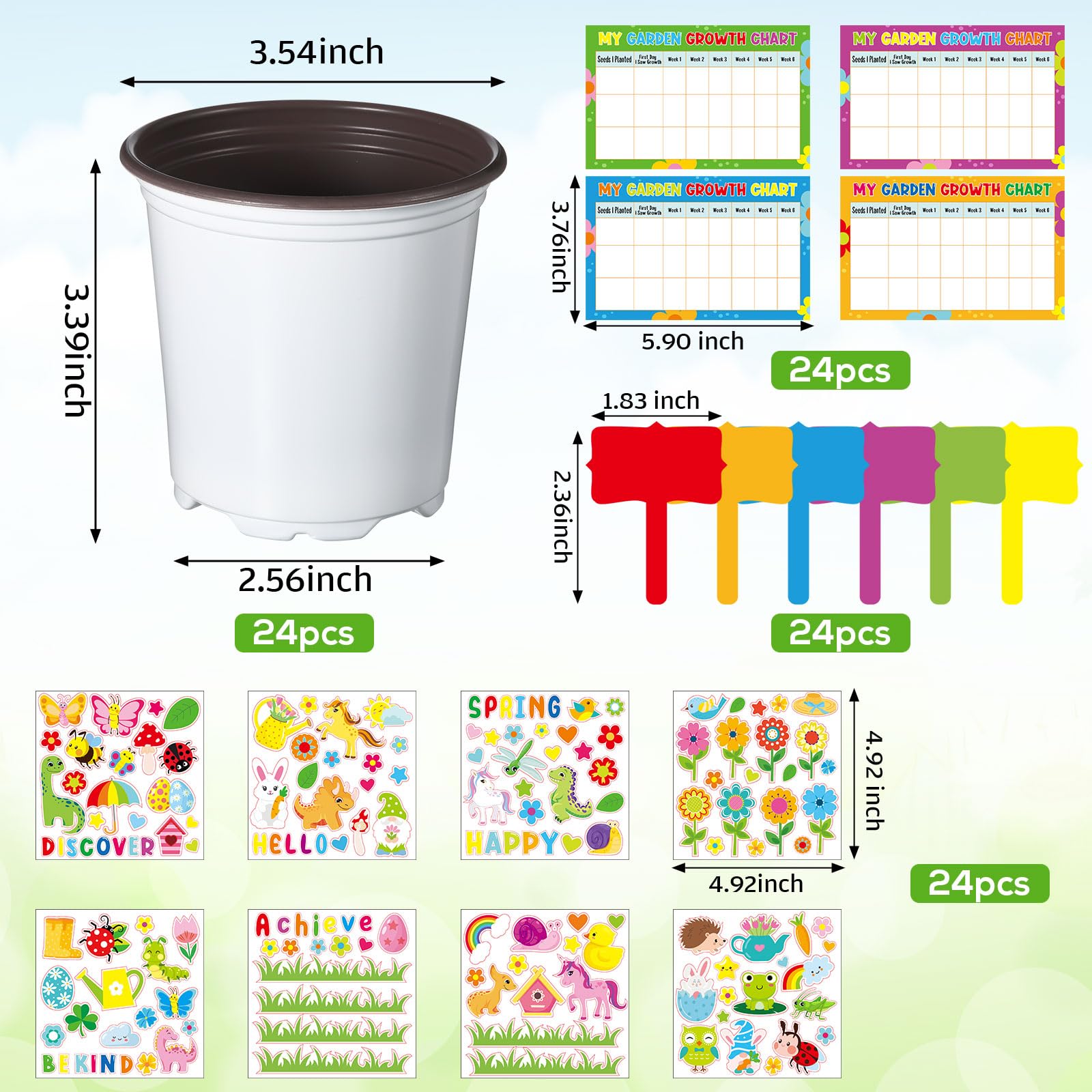Capoda plastic flower pot 3-5 inch for hands-on growing activities