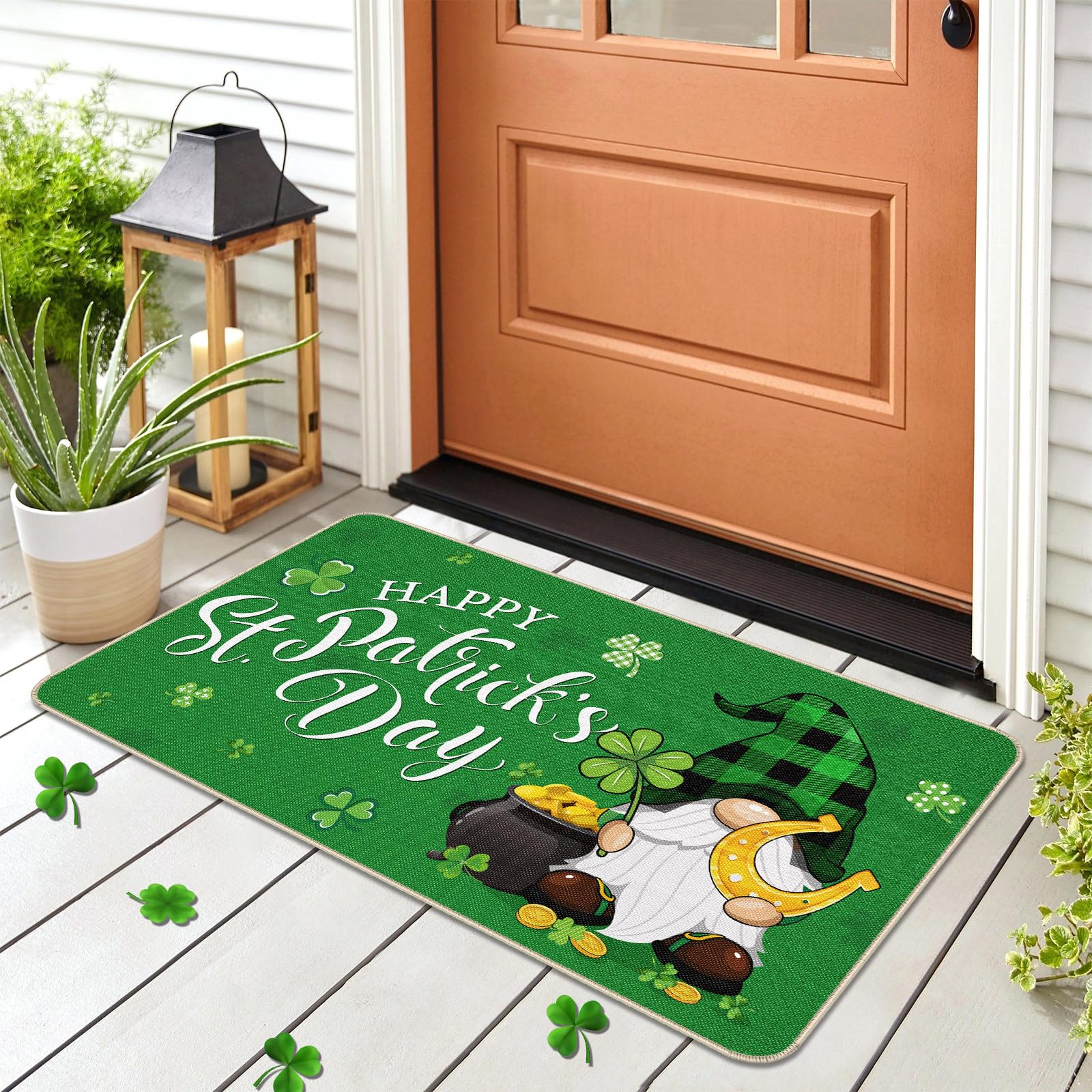 Capoda four leaf clover mat welcomes guests at the doorway with cheerful vibes.