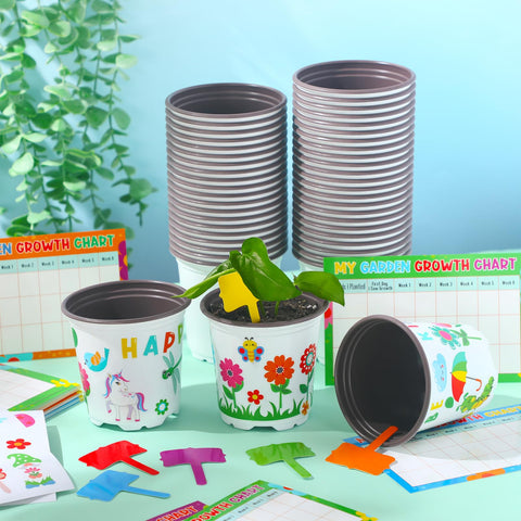 Capoda spring stickers add colorful detail to pots and garden crafts.