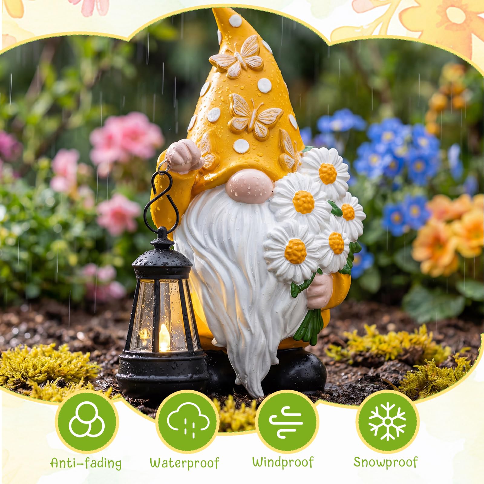 Capoda weatherproof gnome for all-season outdoor display