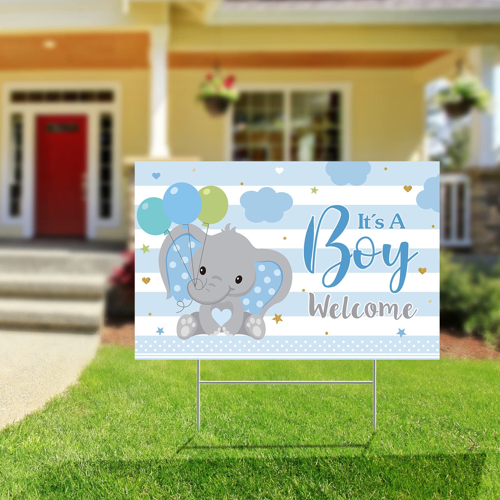 Capoda welcome baby announcement sign enhances front yard visibility