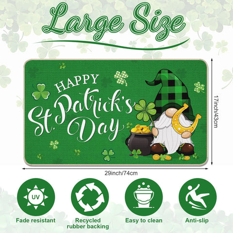 Capoda green linen-rubber doormat works indoors or outdoors for lasting use.