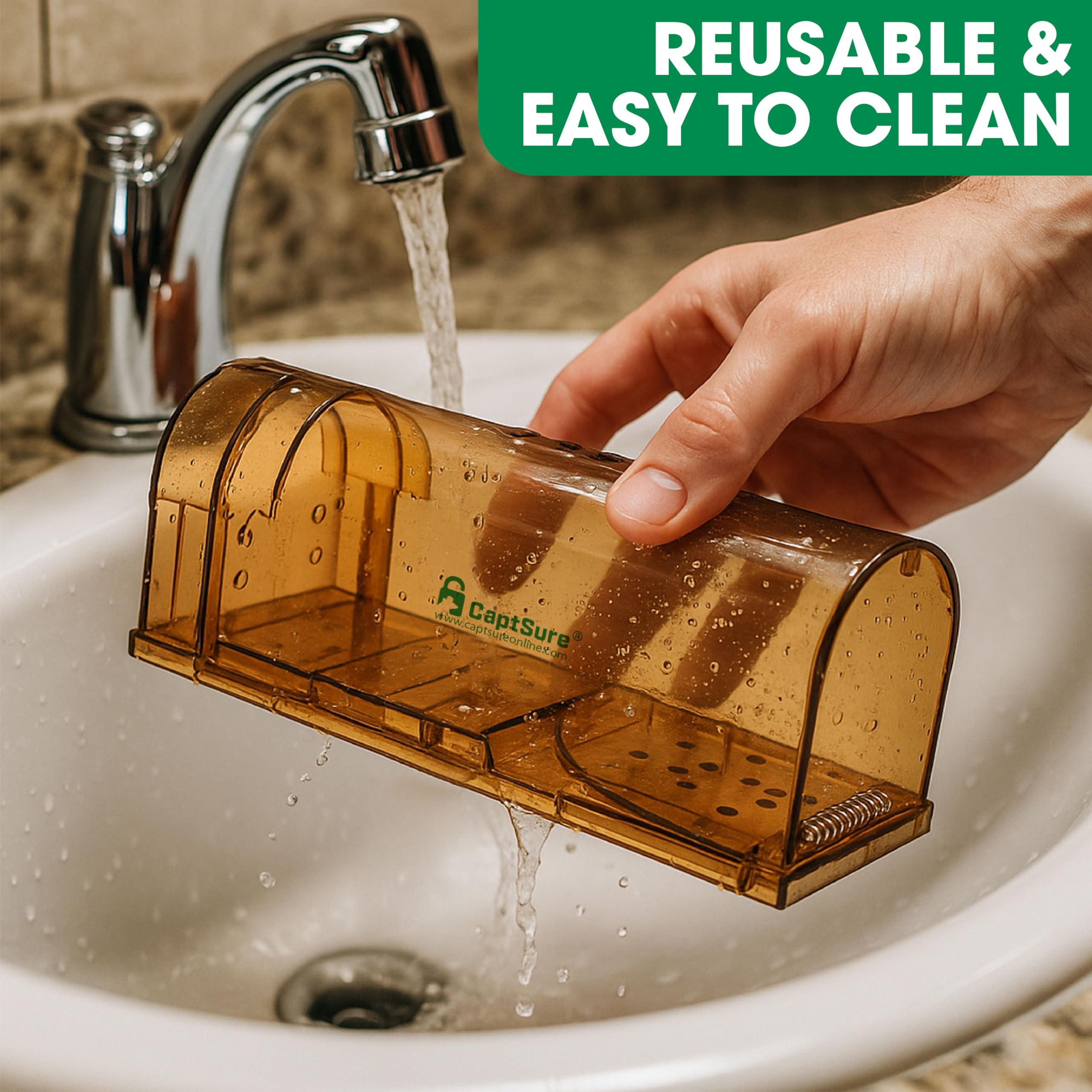 CaptSure intuitive catch-and-release process for humane rodent handling.