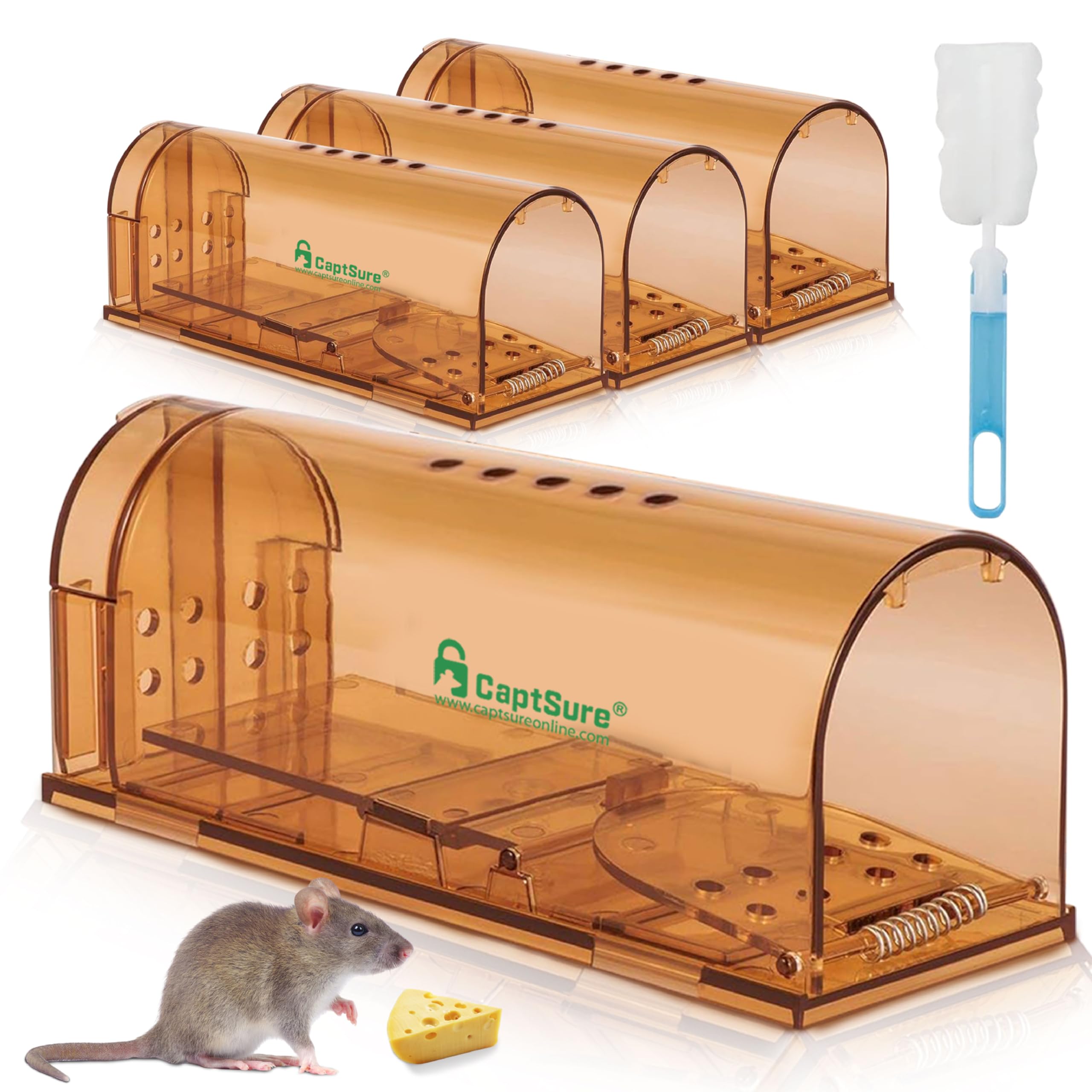 CaptSure humane mouse trap for indoor-outdoor use with no-kill control.