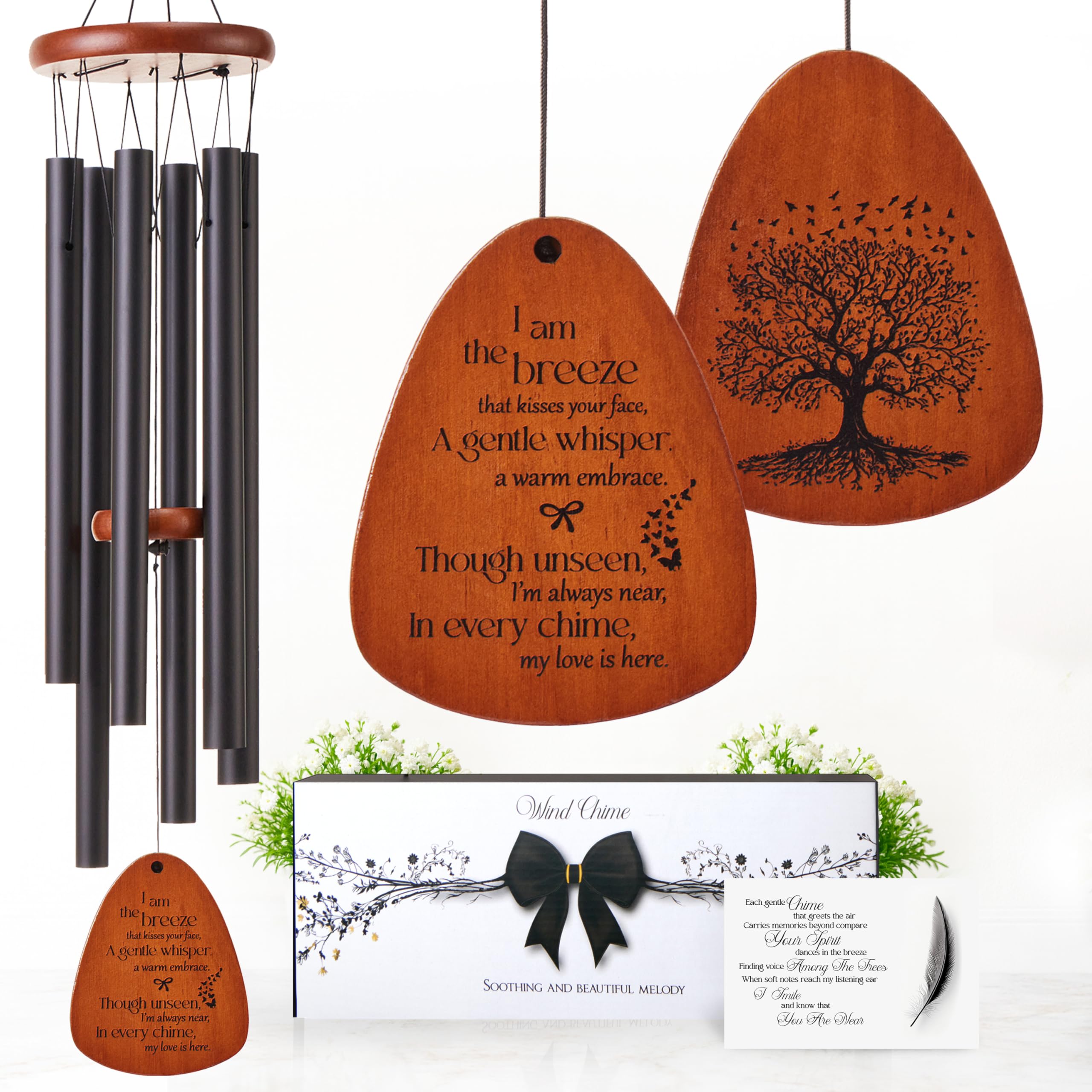 Captain Decor 32-inch memorial wind chime outdoors for remembrance and solace.