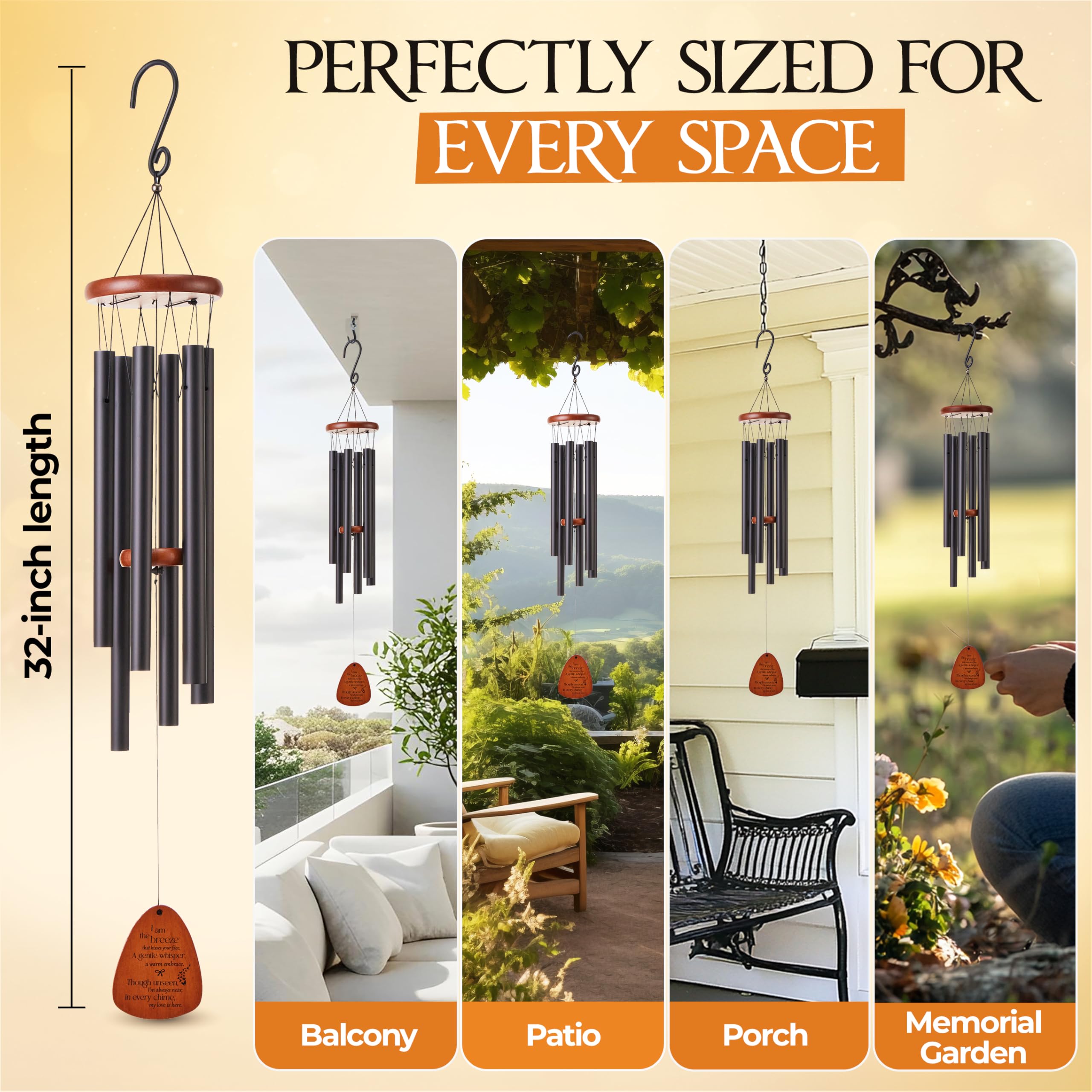 Captain Decor remembrance wind chime suitable for mom, dad, or other loved ones.