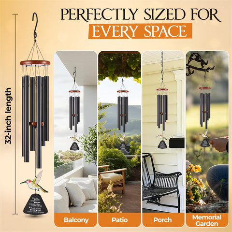 Captain Decor 32-inch wind chime designed for indoor or outdoor remembrance.