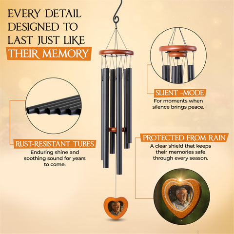 Captain Decor memorial wind chimes in black-brown finish for elegant display.