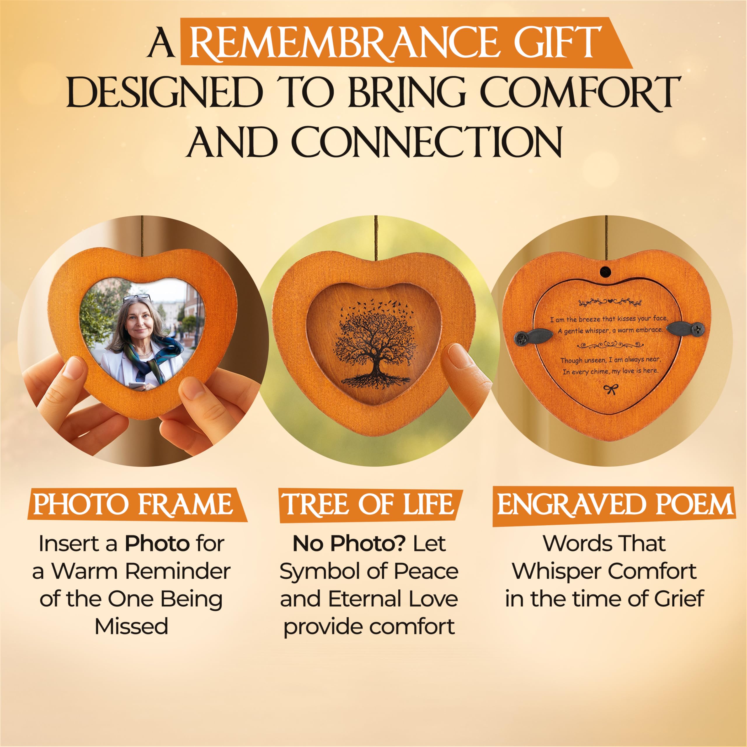 Captain Decor memorial wind chimes with double-sided engraving for a personalized keepsake.