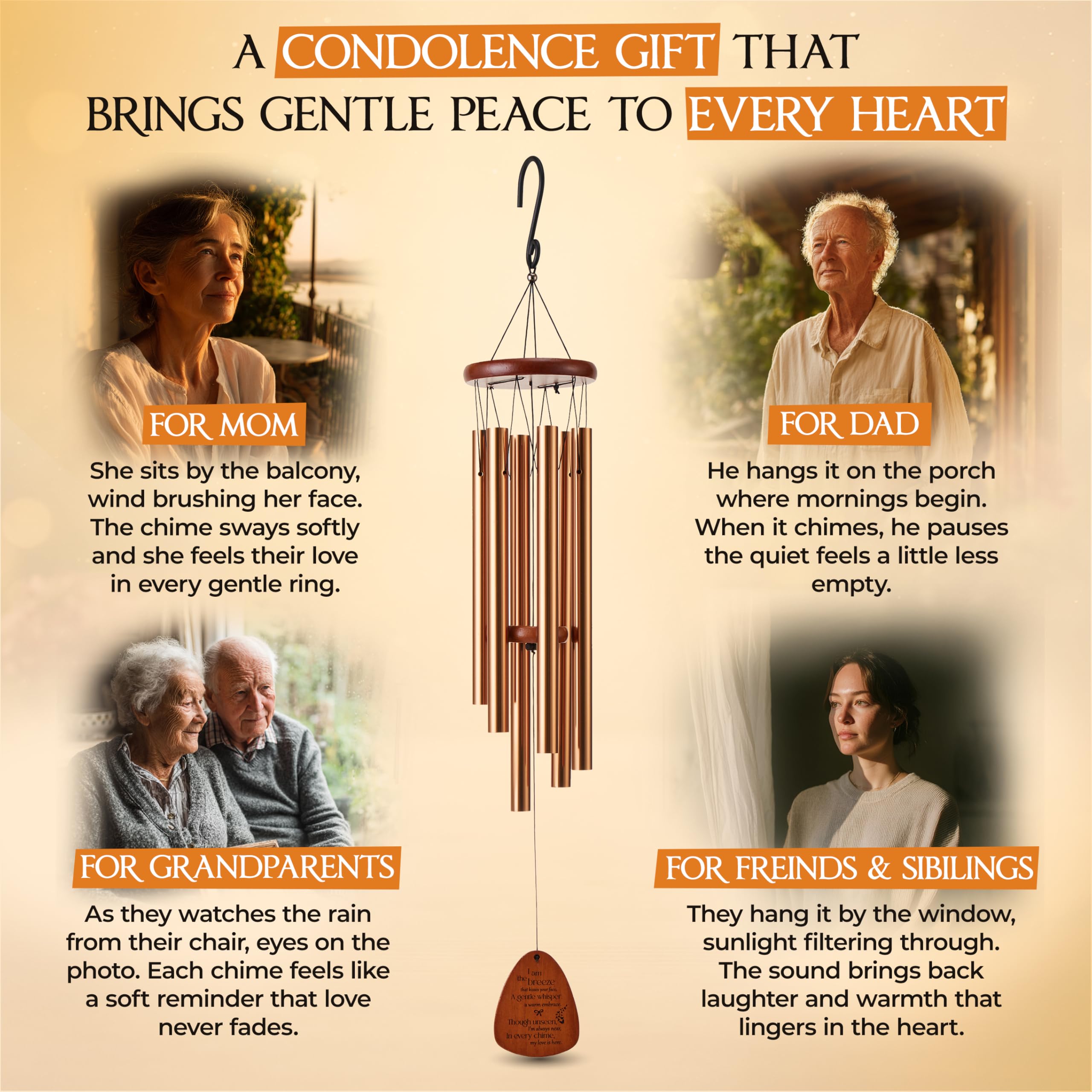 Captain Decor wind chimes with mute feature for quiet hours.