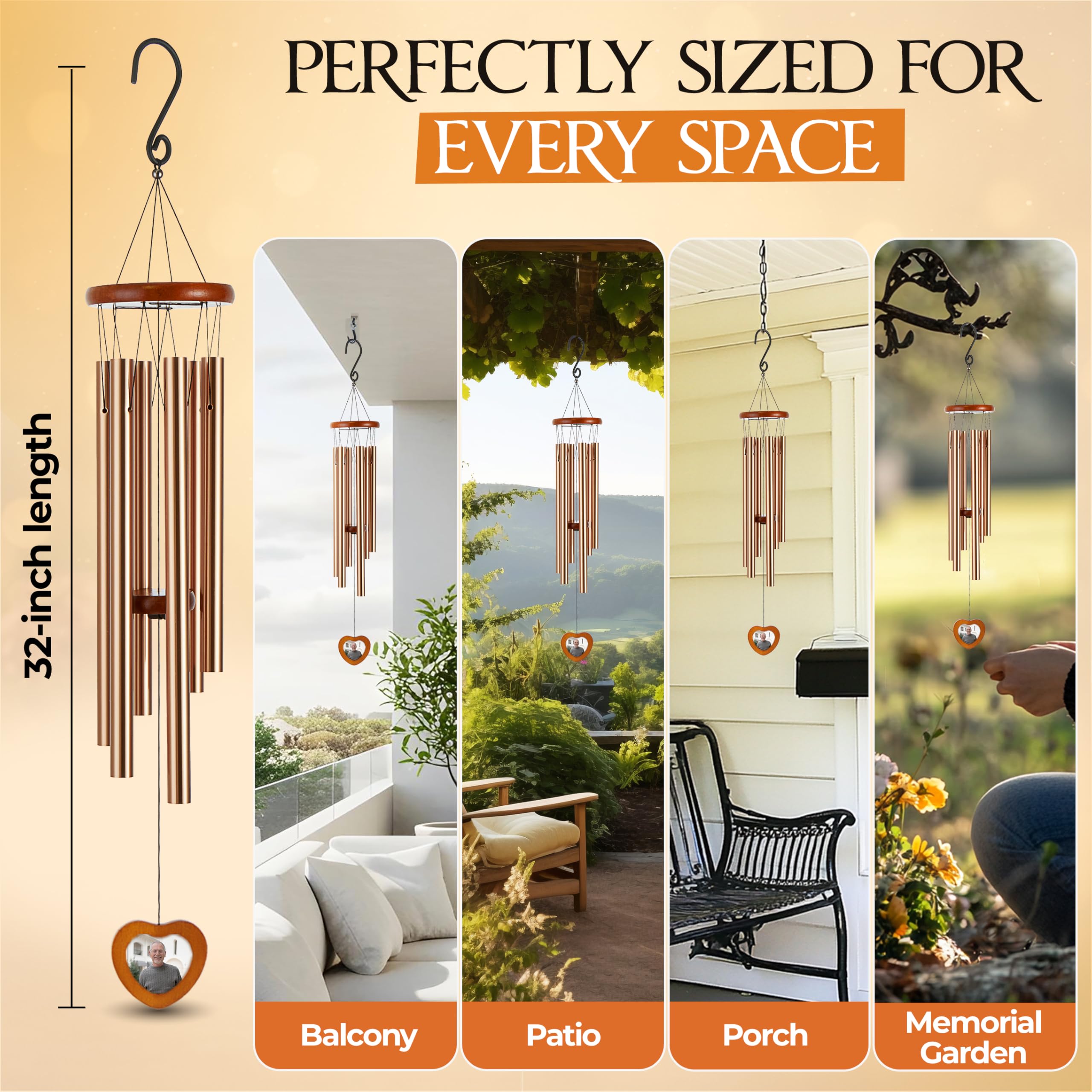 Captain Decor memory-friendly chime keeps memories alive through gentle sound.