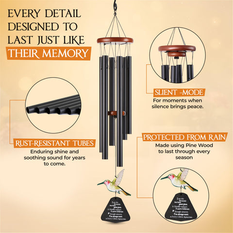 Captain Decor wind chime includes a mute feature for quiet reflection moments.