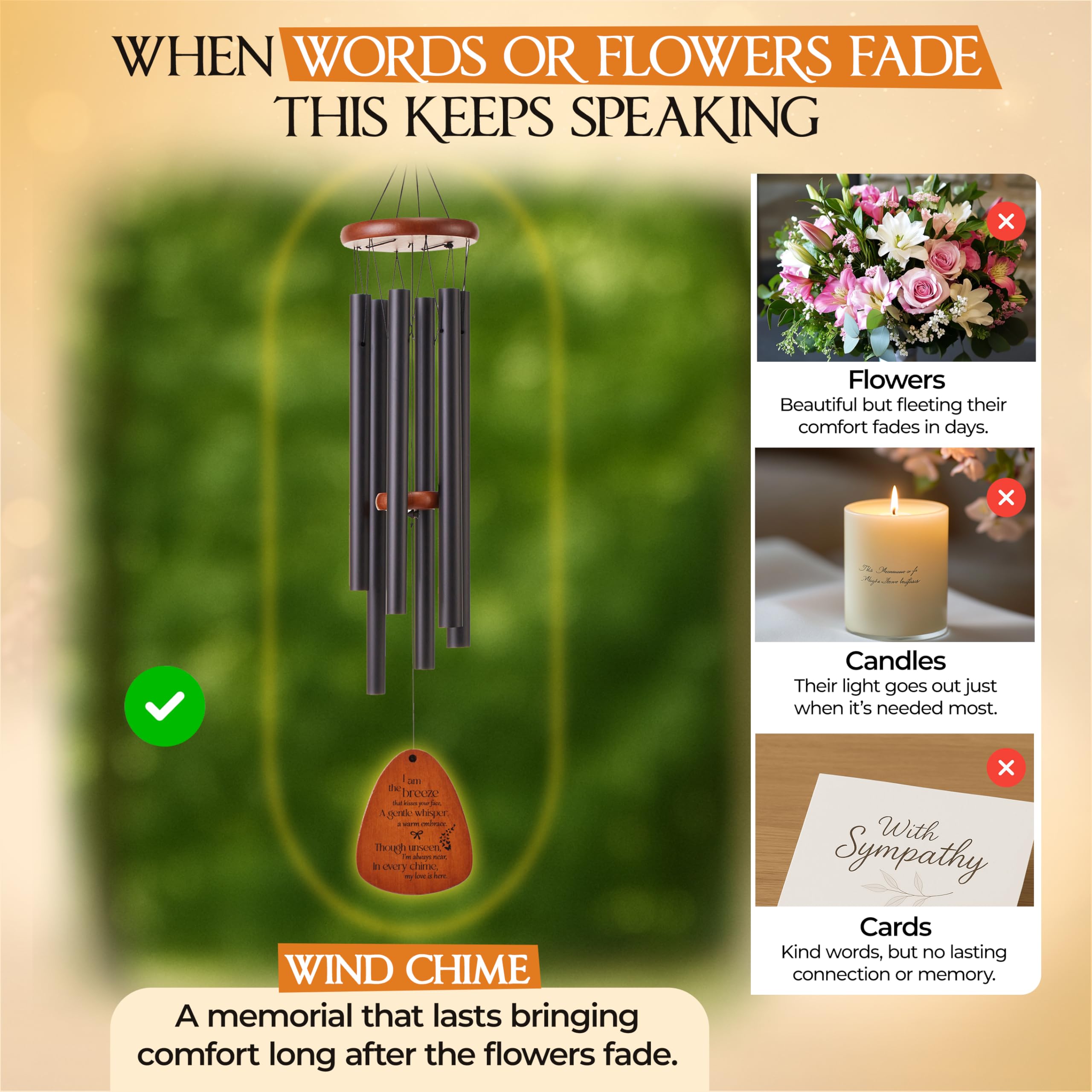 Captain Decor funeral wind chime offering a thoughtful keepsake for remembrance.