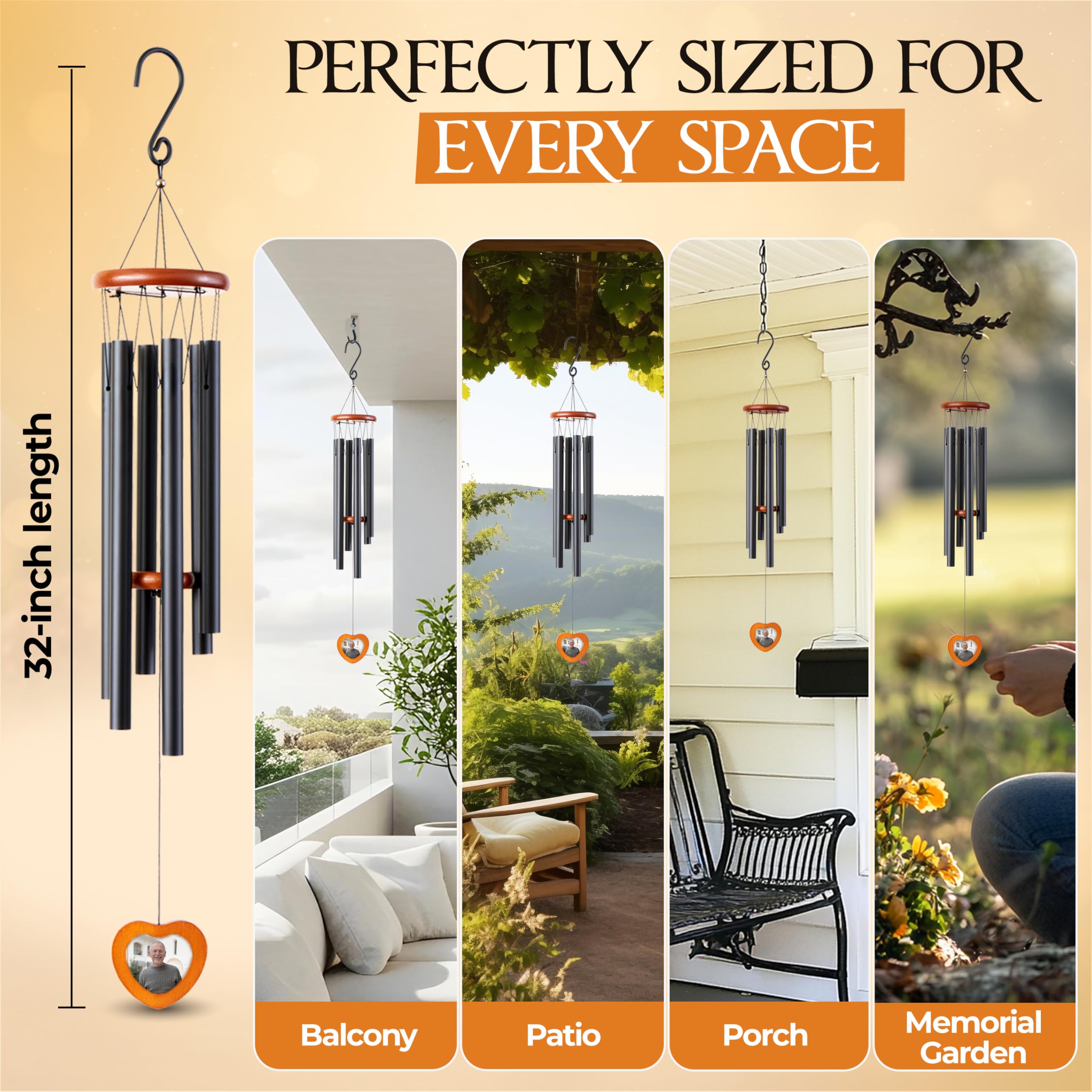 Captain Decor sympathy wind chimes suitable for memorial moments and remembrance.