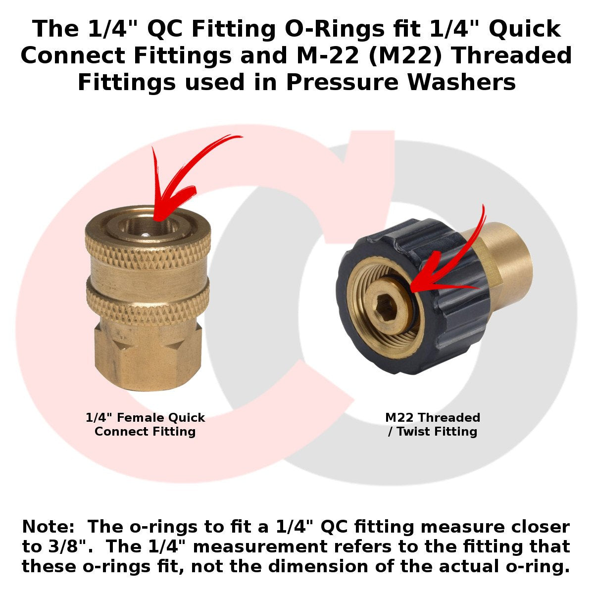 Captain O-Ring 3/8 ID 0.100 inch thick o-rings for 1/4 quick connect fittings with durable sealing