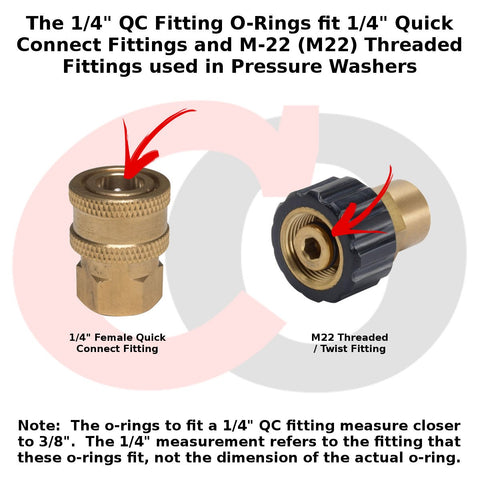 Captain O-Ring 3/8 ID 0.100 inch thick o-rings for 1/4 quick connect fittings with durable sealing