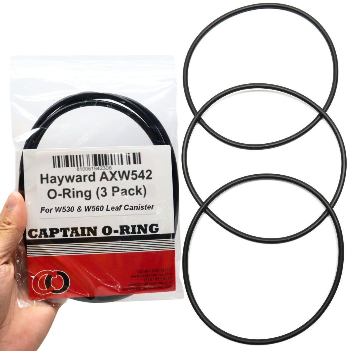 Captain O-Ring AXW542 lid o-ring 3-pack seals the Hayward canister lid to prevent leaks and maintain suction
