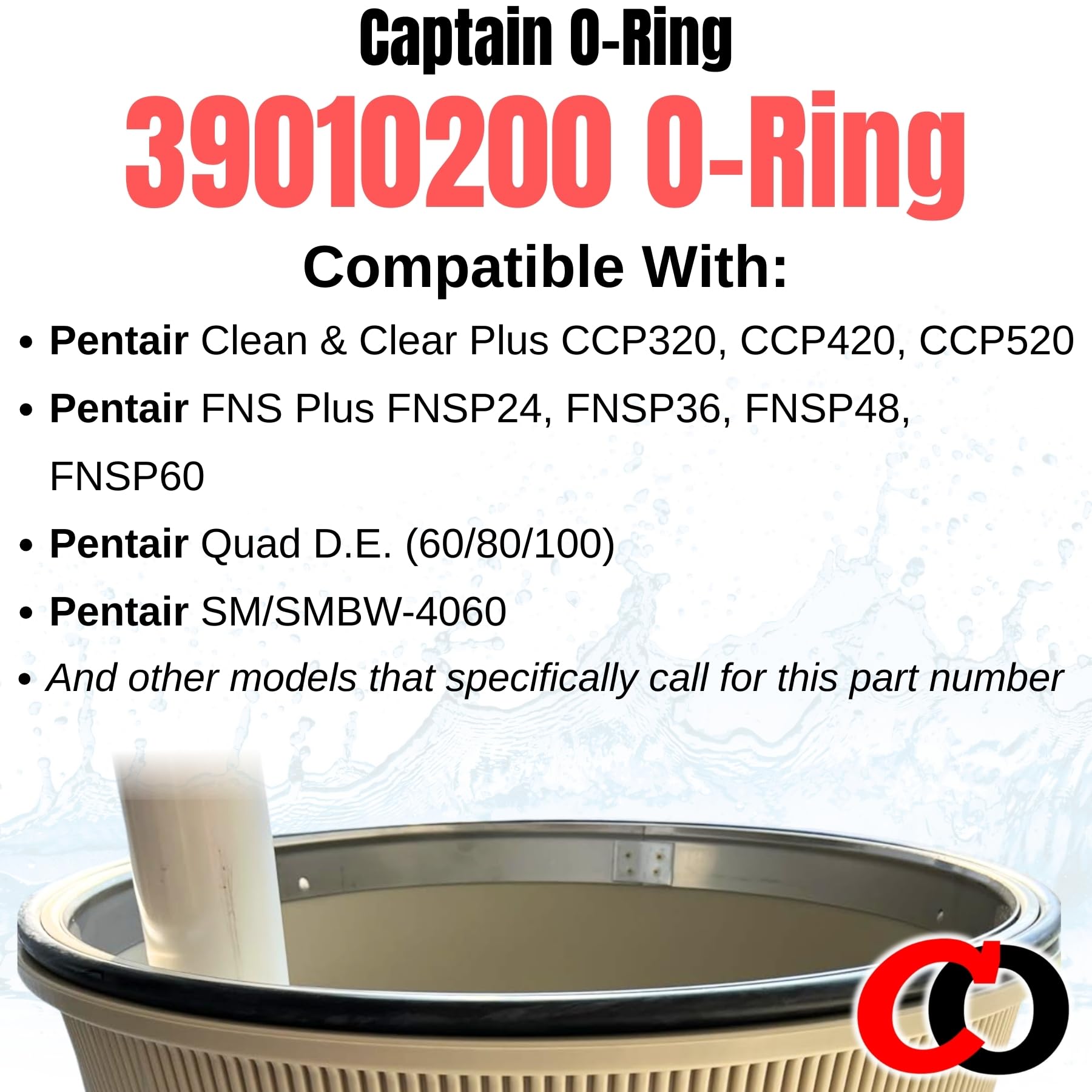 Captain O-Ring compatibility chart highlights fit for CCP and FNS filters