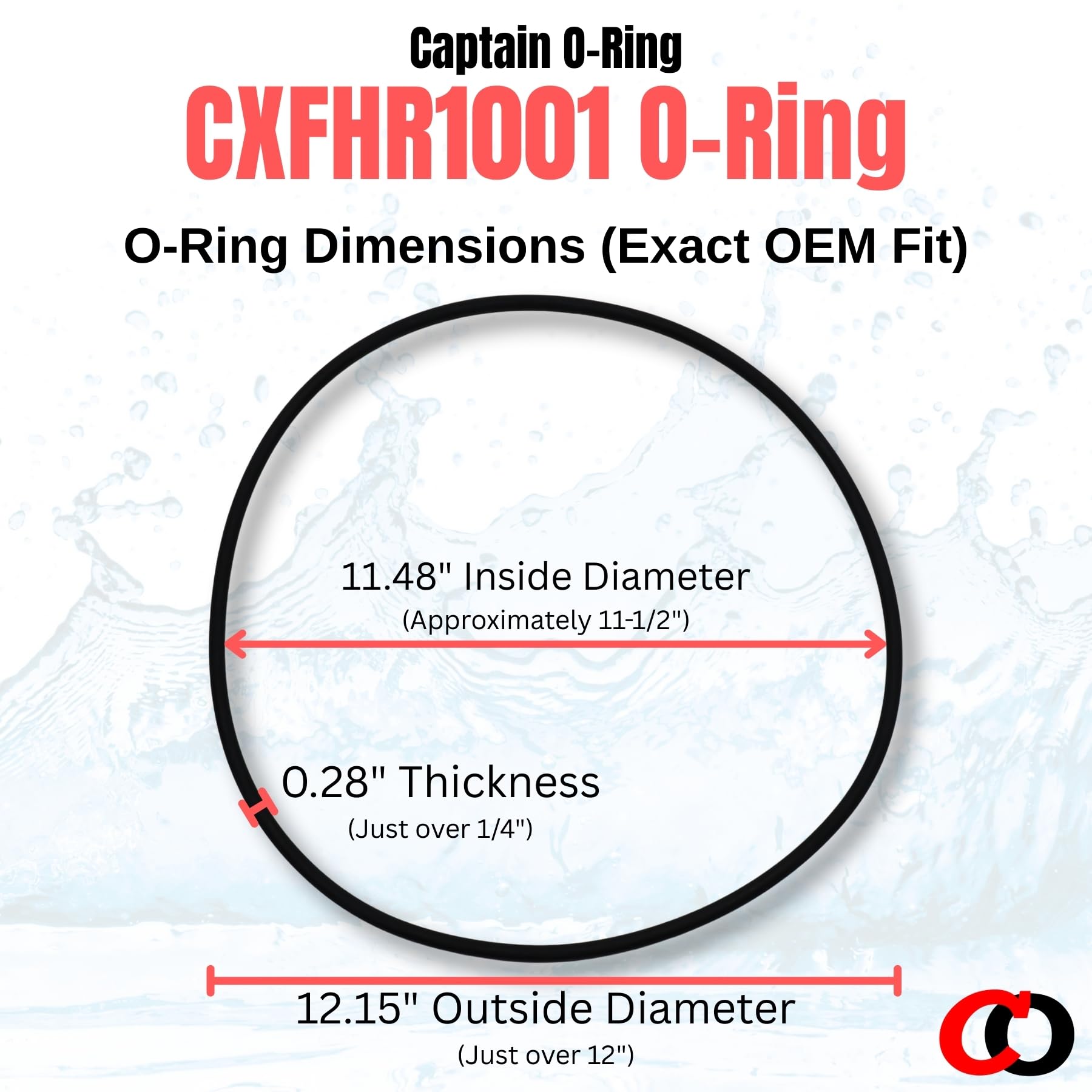 Captain O-Ring CXFHR1001 compatibility for Hayward SwimClear heads ensures proper seal.