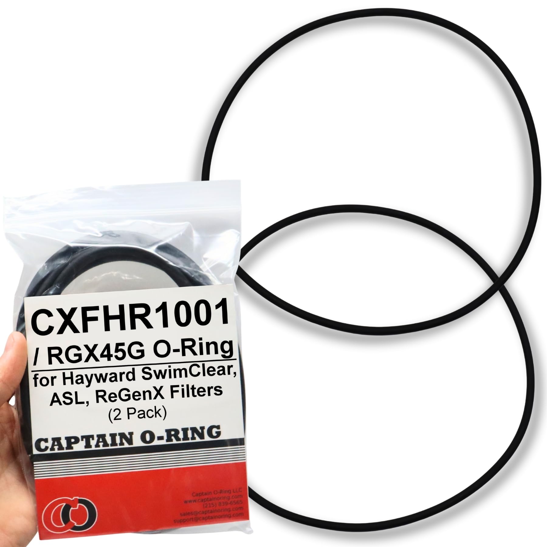 Captain O-Ring CXFHR1001 two-pack for dependable seal on Hayward filters.