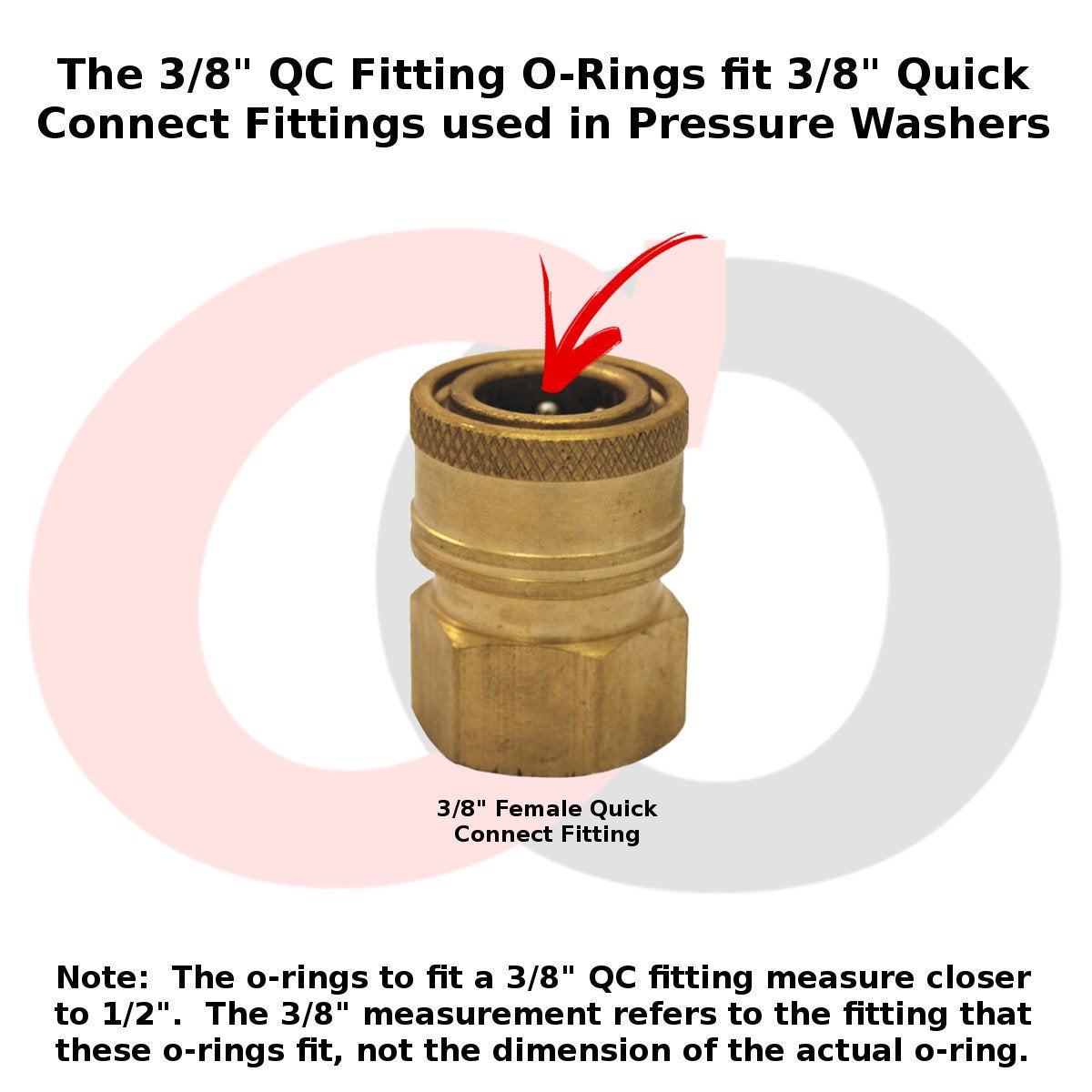 Captain O-Ring close-up reveals 1/2 ID x 0.100 thickness for a precise seal.