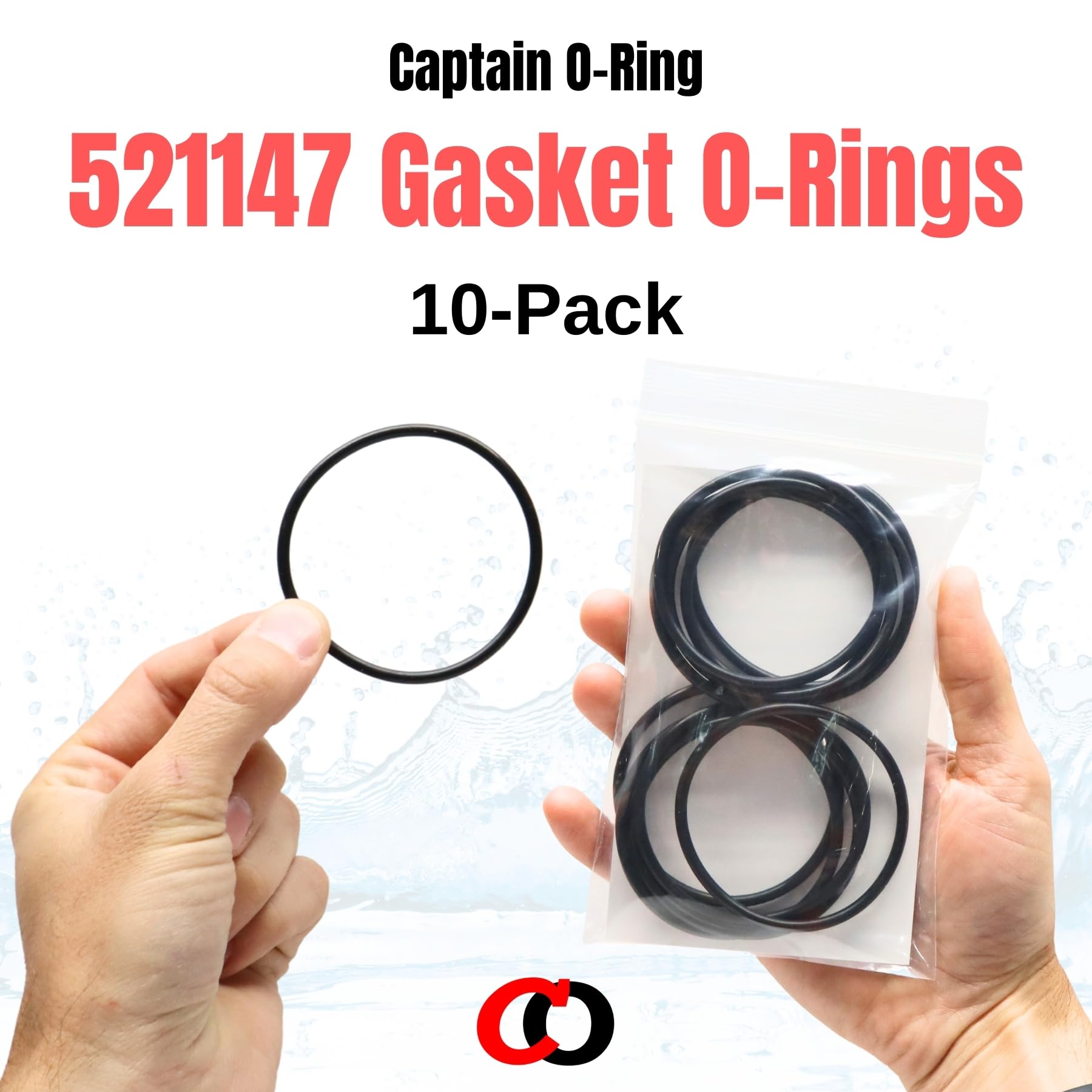 Captain O-Ring OEM-spec synthetic rubber gasket provides durable, reliable sealing under pool-side conditions.