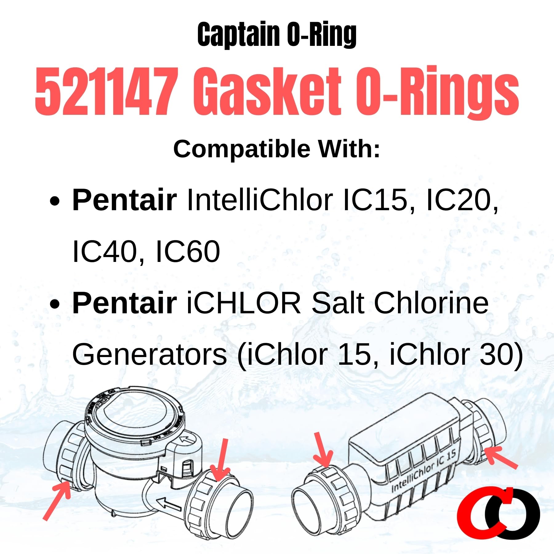 Captain O-Ring gasket for IntelliChlor IC15/IC20—leak-free operation and easy replacement.