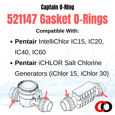 Captain O-Ring gasket for IntelliChlor IC15/IC20—leak-free operation and easy replacement.