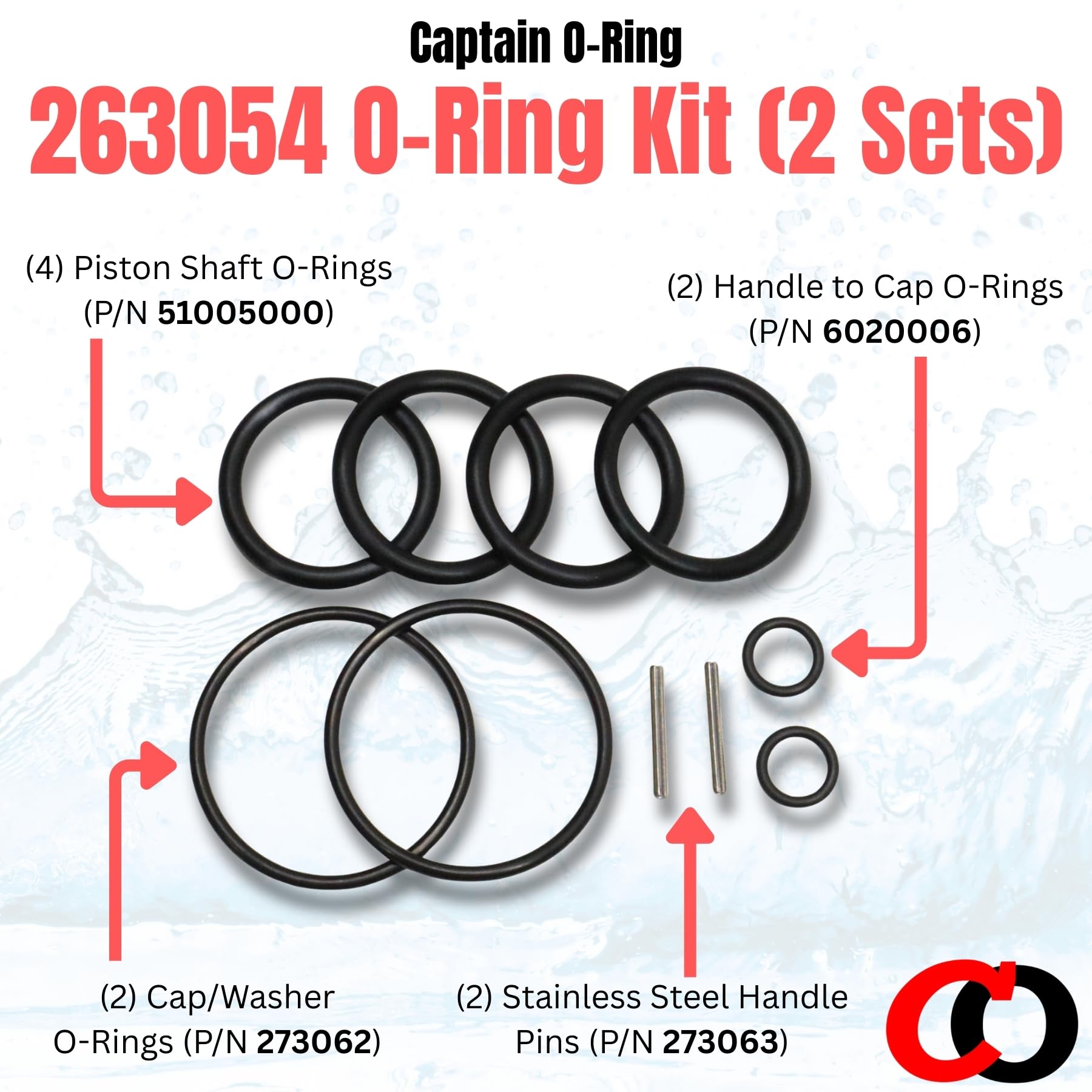 Captain O-Ring piston shaft O-rings for valve seals