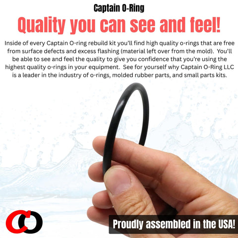 Captain O-Ring OEM-grade synthetic rubber ensures long-lasting durability for pool filter seals.