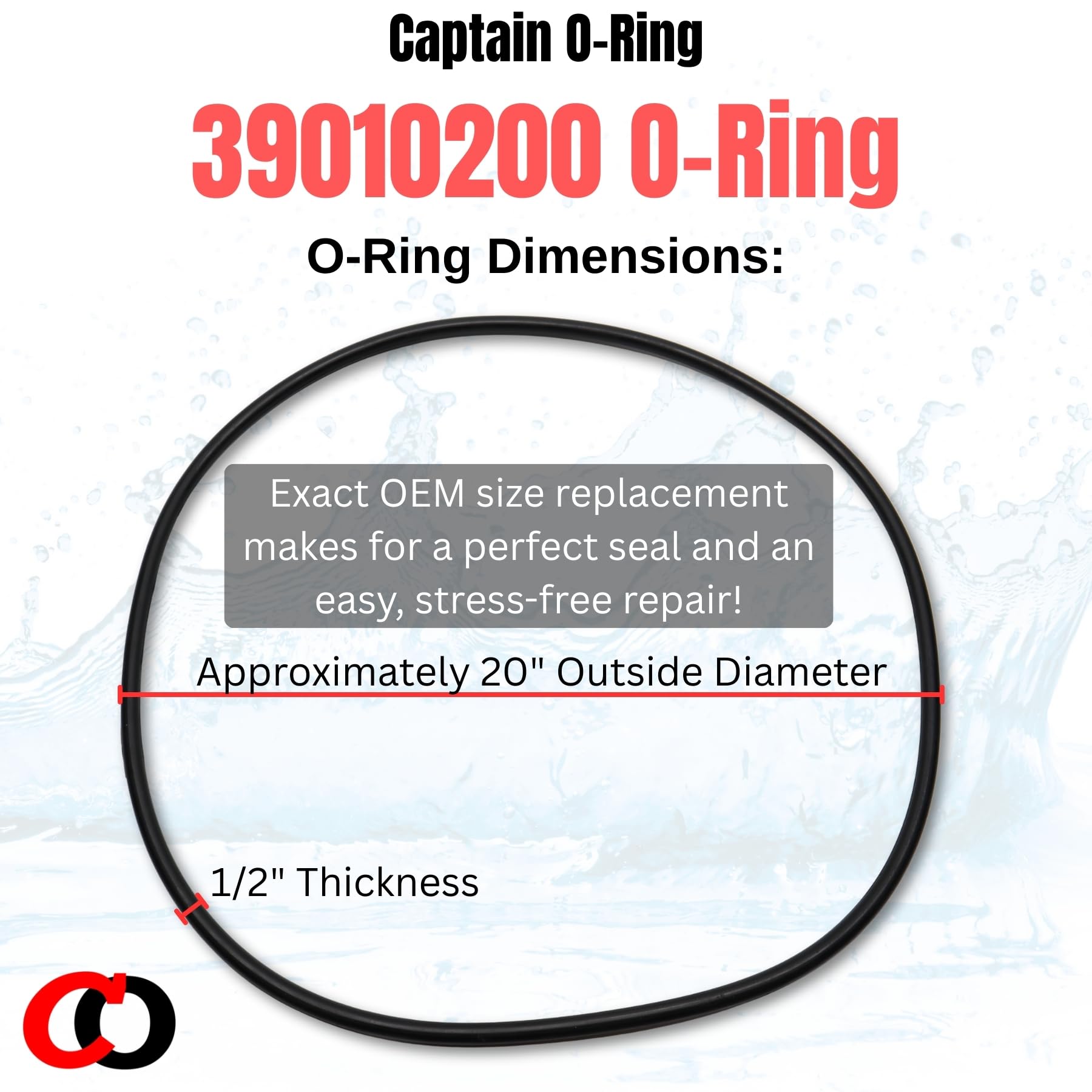 Captain O-Ring seal between halves visual demonstrates correct gasket alignment