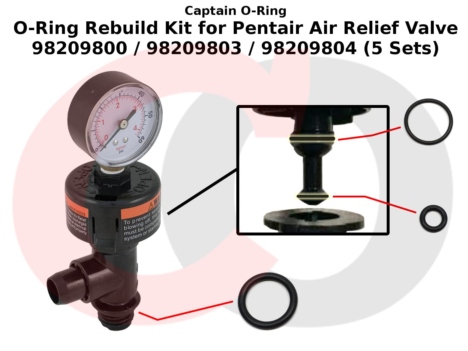 Captain O-Ring small O-ring positioned on valve stem for dependable operation.